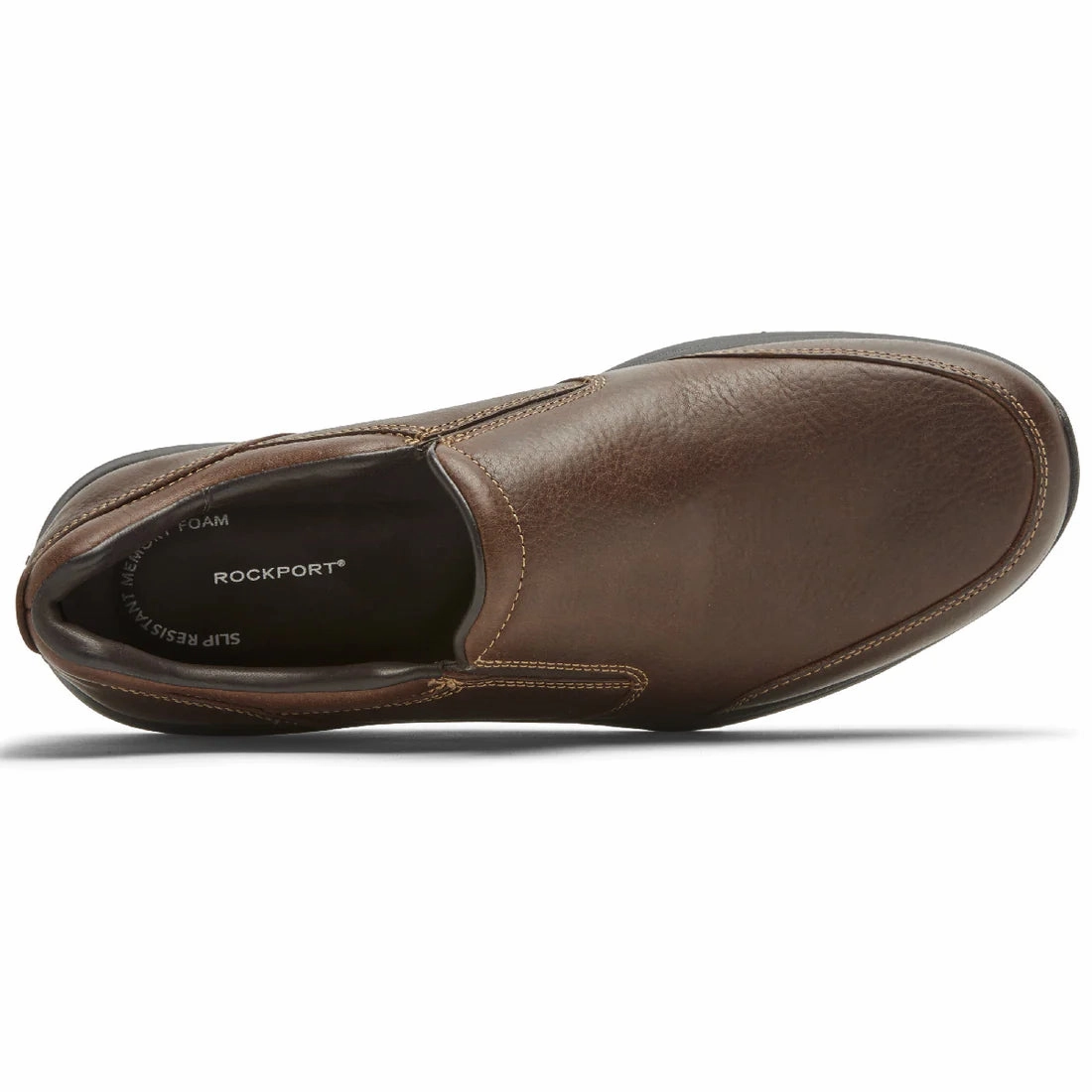 ROCKPORT MEN'S EDGE HILL 2 DOUBLE GORE SLIP-ON - BROWN Abrasion   Resistant
