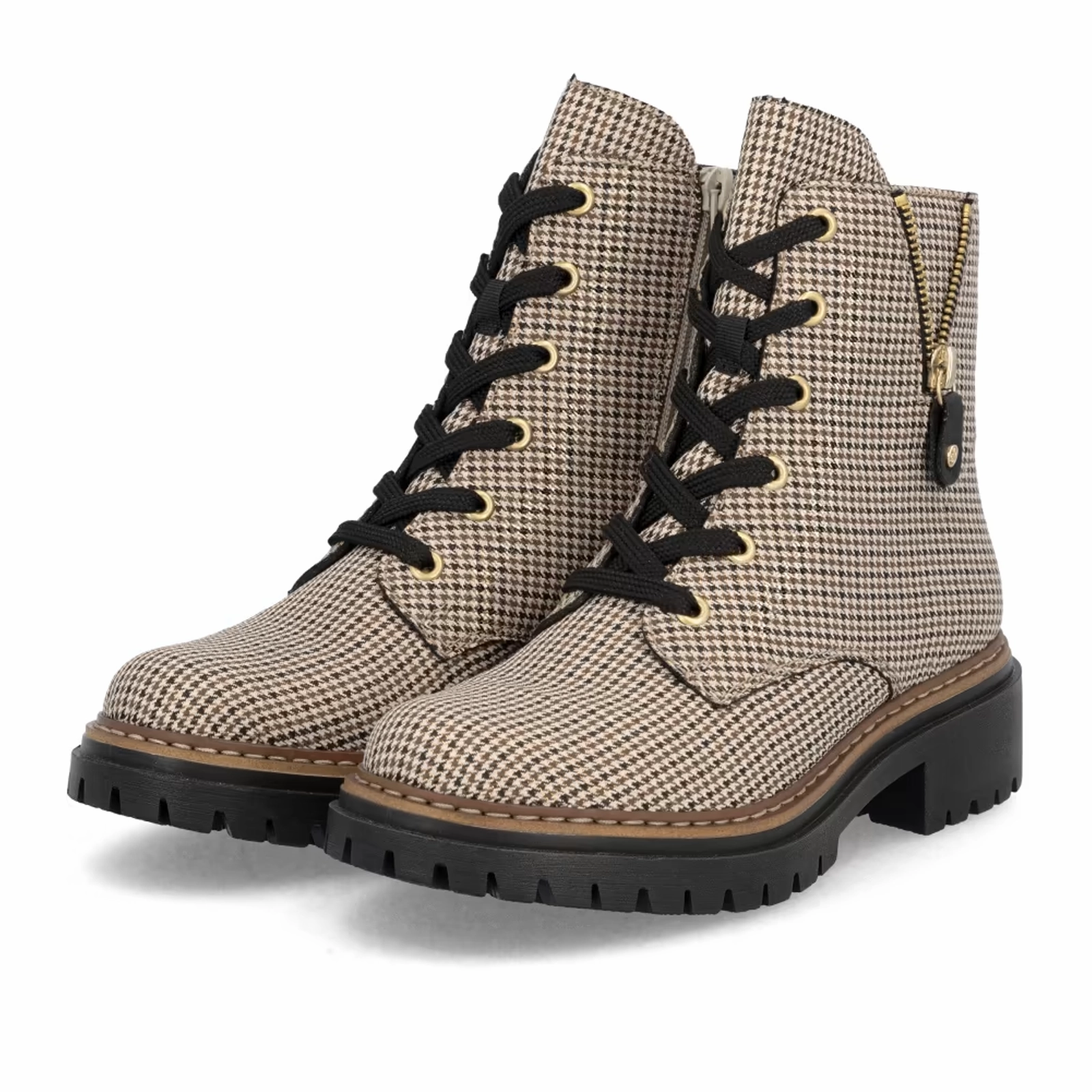 Comfortable toe box Shock Absorber Rieker 72617 Pearl Boot (Women) - Beige Schwarz/Schwarz Caroni