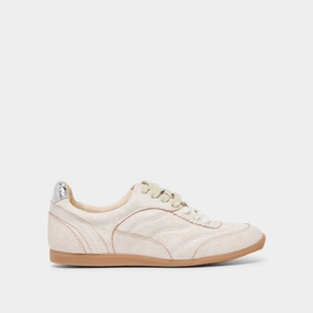 Friend Meet Seamless Edge Binding LAINI SNEAKERS OFF WHITE CRACKLED LEATHER
