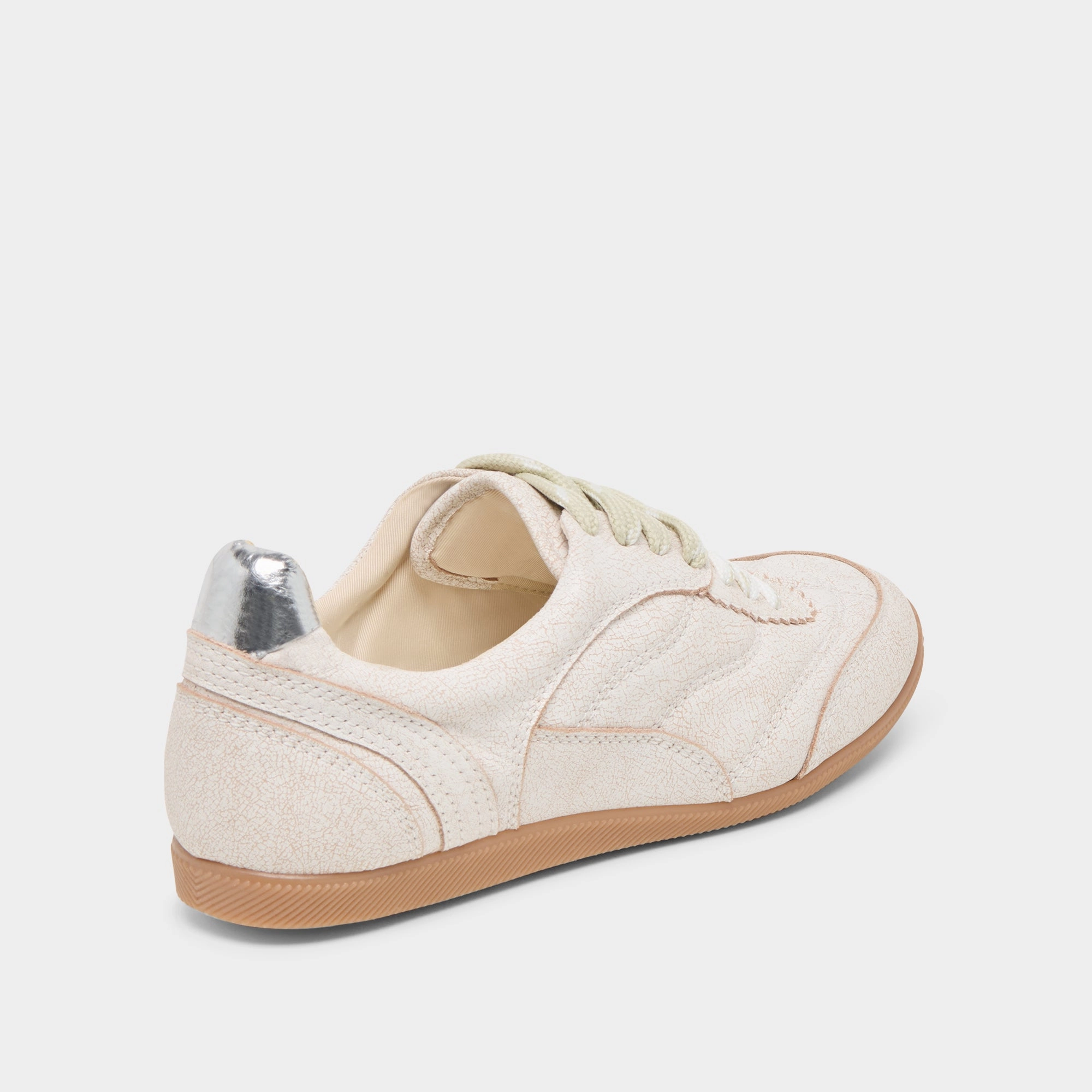 LAINI SNEAKERS OFF WHITE CRACKLED LEATHER Easy Adjust