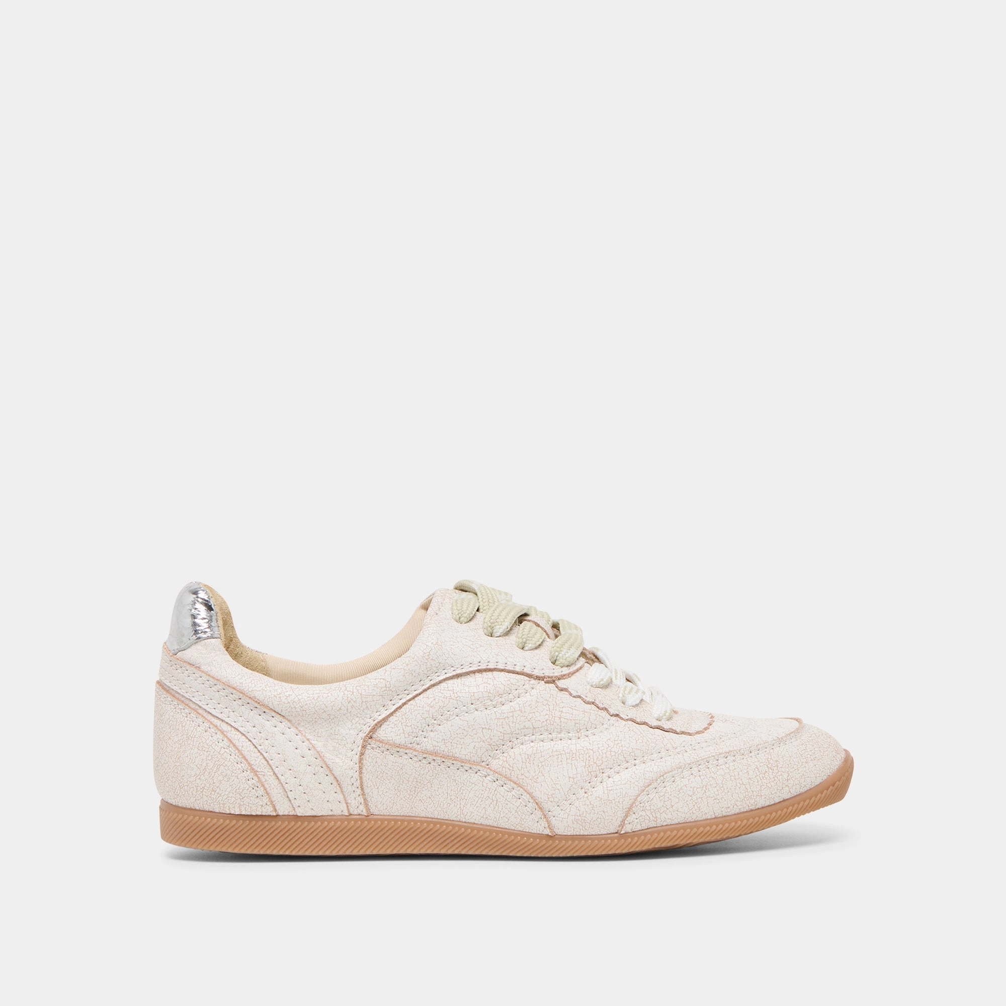 Friend Meet Seamless Edge Binding LAINI SNEAKERS OFF WHITE CRACKLED LEATHER