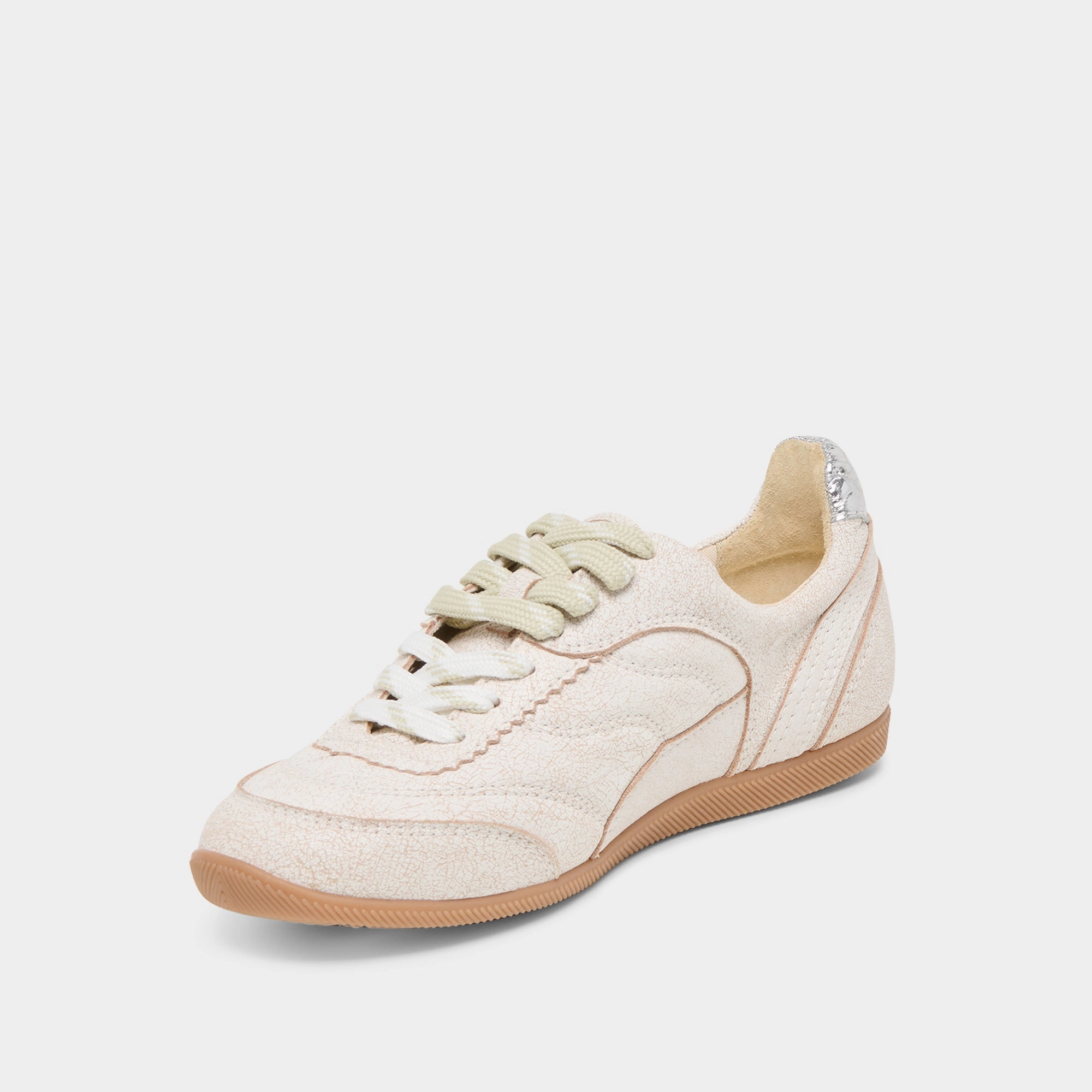 LAINI SNEAKERS OFF WHITE CRACKLED LEATHER Reinforced toe