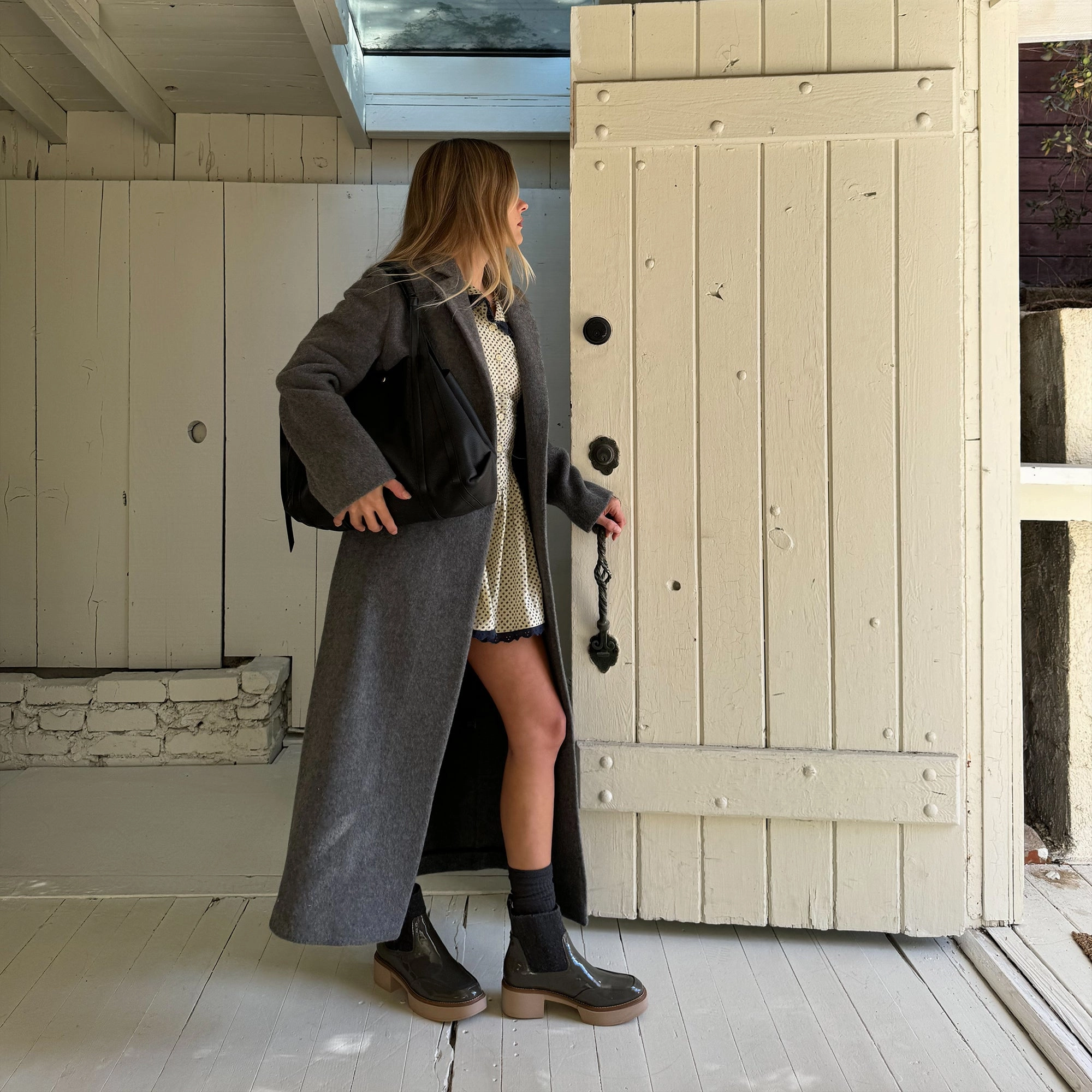 Recycled Sockliner SALINE H2O BOOTIES DARK OLIVE CRINKLE PATENT