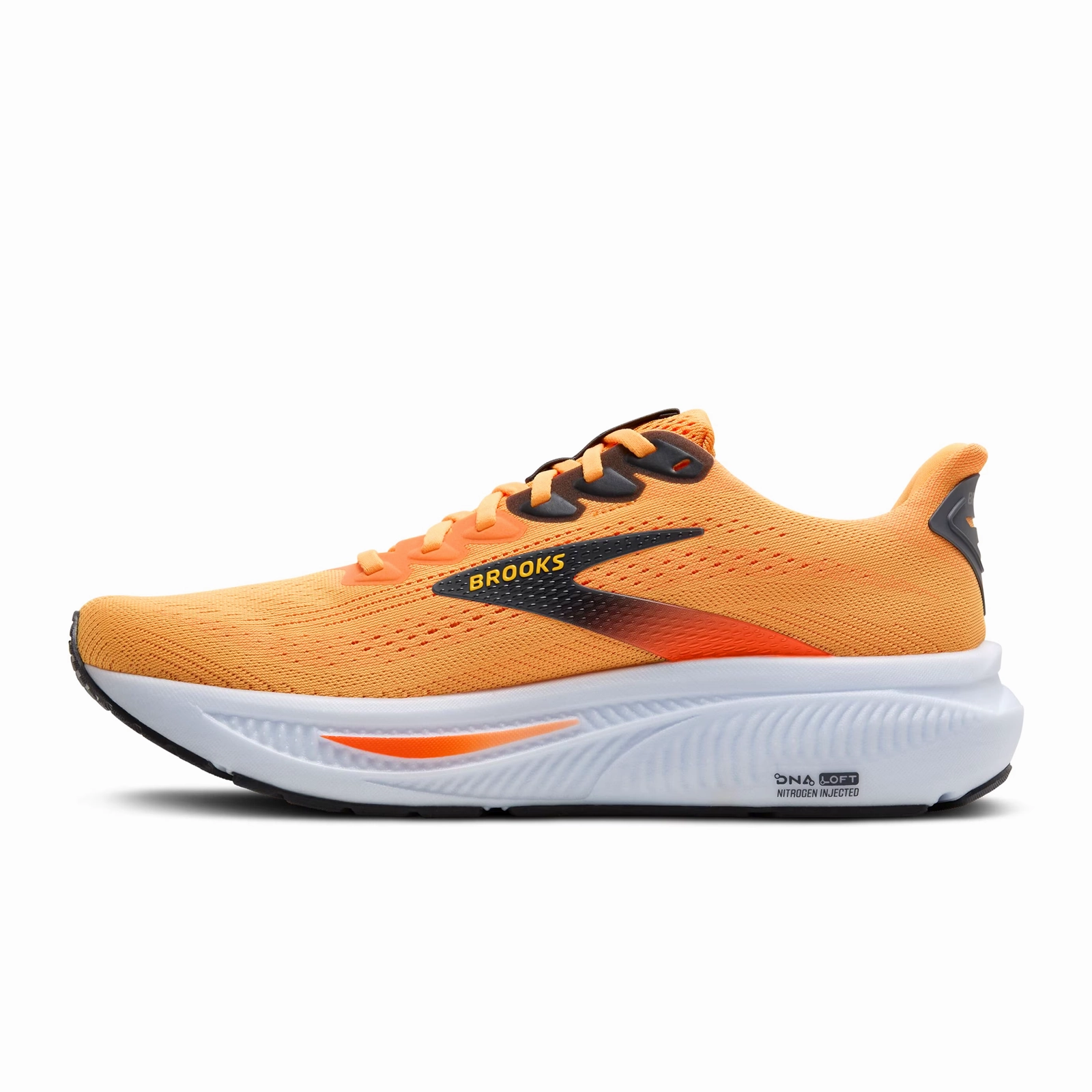 Low Heel Brooks Ghost 17 Running Shoe (Men) - Blazing Orange/Yellow/Ebony