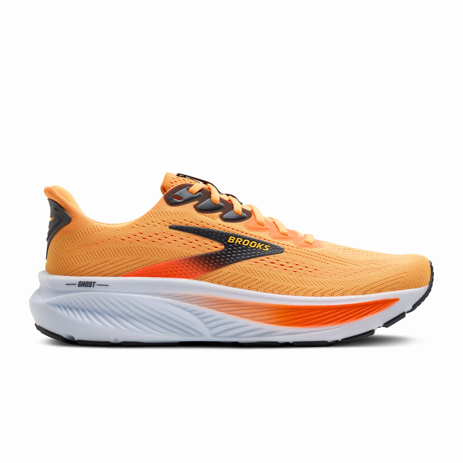 Brooks Ghost 17 Running Shoe (Men) - Blazing Orange/Yellow/Ebony Relaxed Look