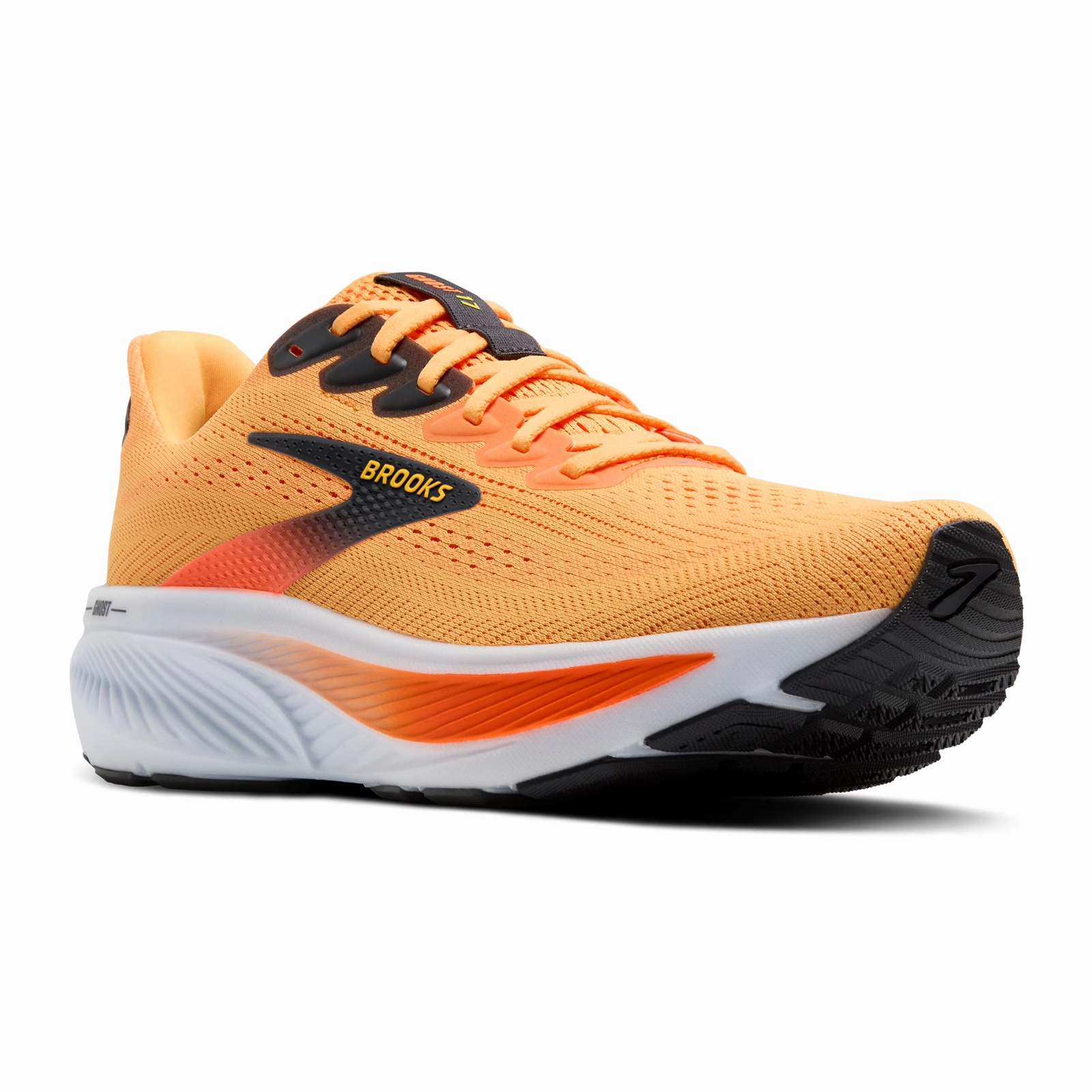 Brooks Ghost 17 Running Shoe (Men) - Blazing Orange/Yellow/Ebony On-the-Go Fit