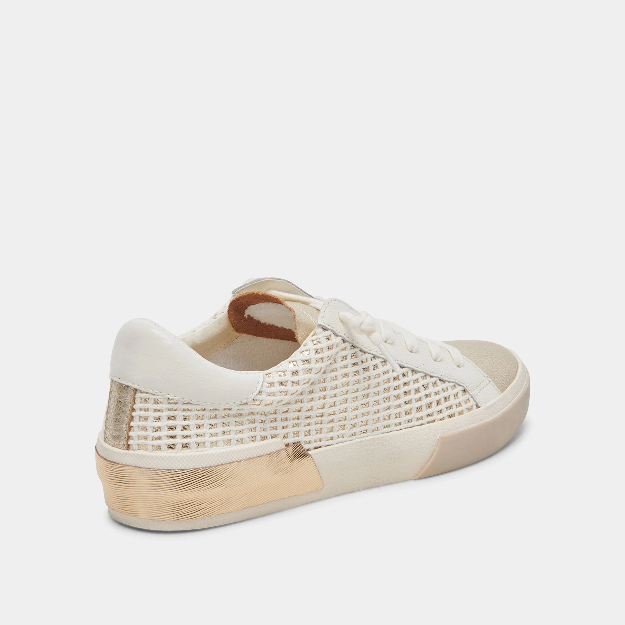 ZINA WIDE SNEAKERS BONE GOLD WOVEN Casual