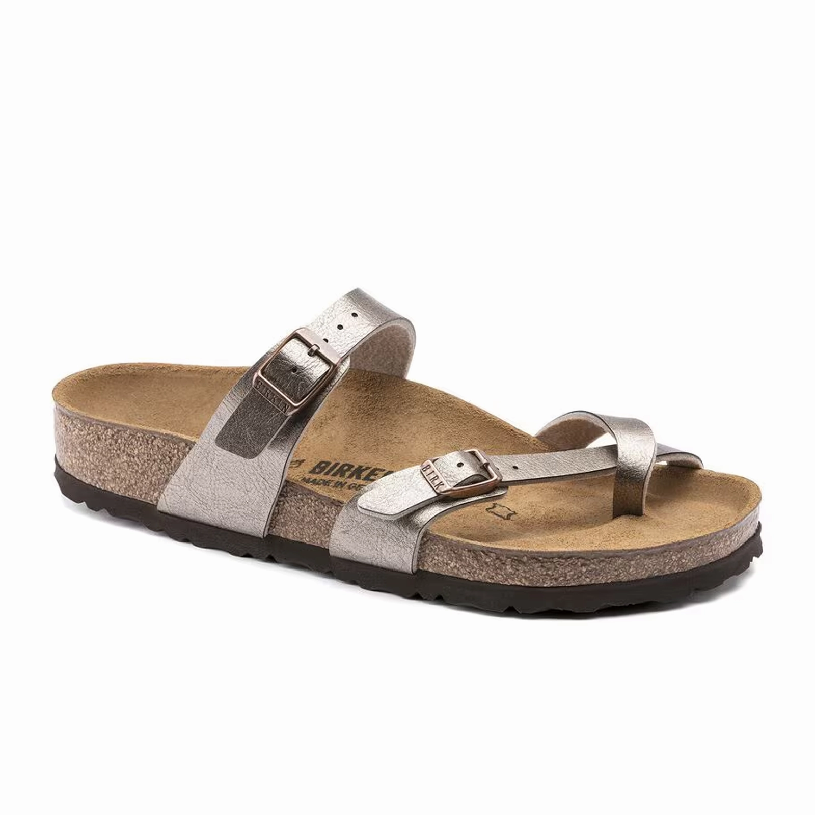 Birkenstock Mayari Sandal (Women) - Graceful Taupe Birko-Flor Anti Slip Pattern On Foot