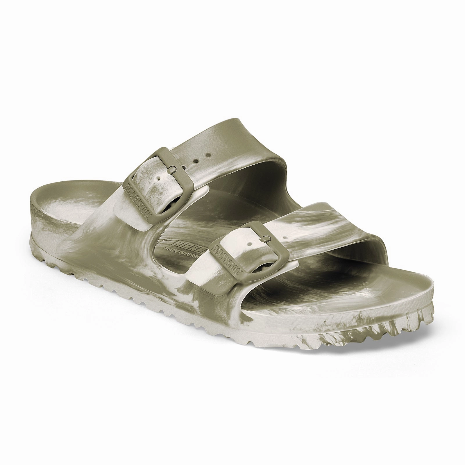 Swift Walk Birkenstock Arizona EVA Narrow Slide Sandal (Women) - Multi Khaki/Eggshell