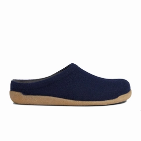 Sanita Lodge Slide Slipper (Unisex) - Navy Open Design Purple Soft