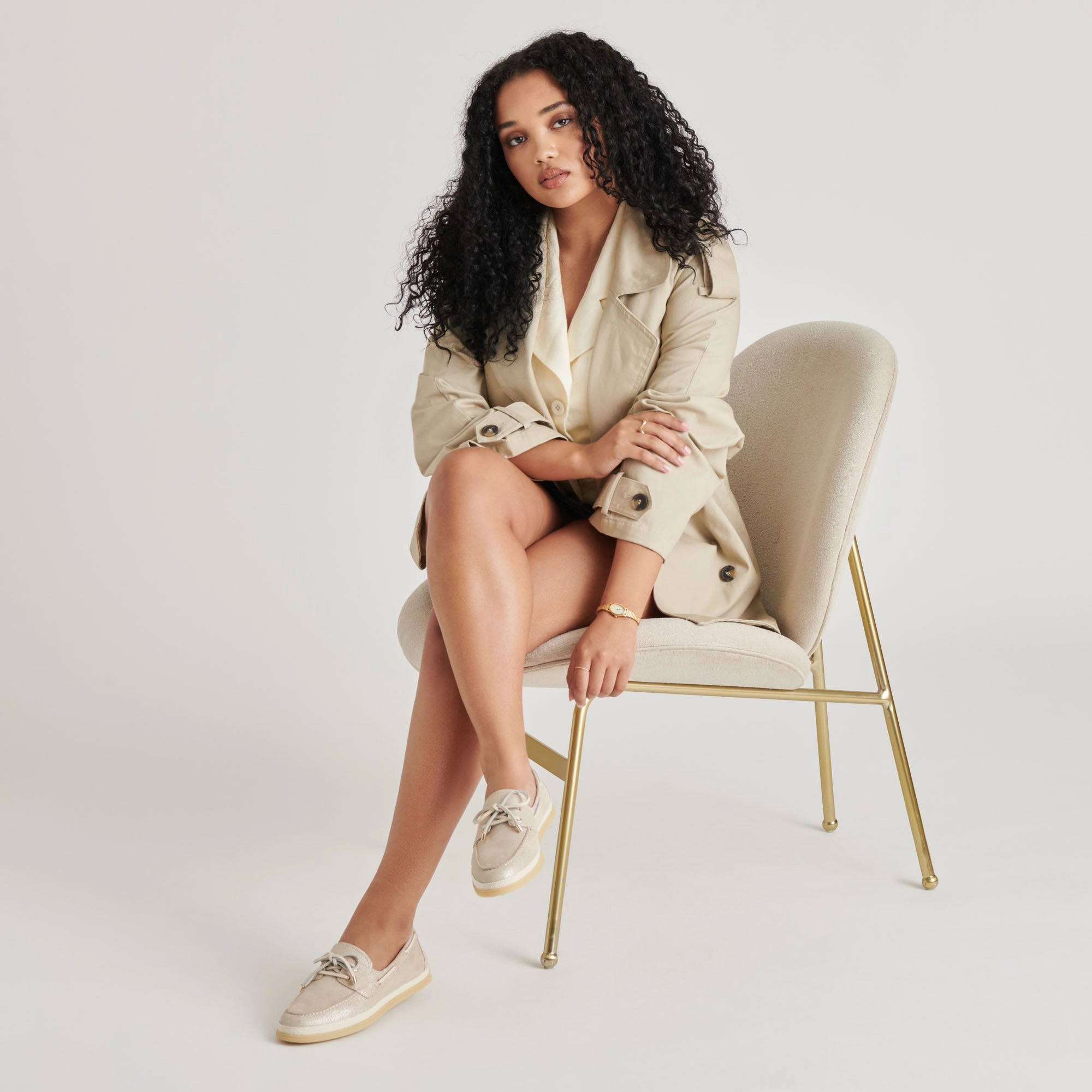 Beach Ready Effortless Walk DORIS LOAFERS TAUPE METALLIC WOVEN