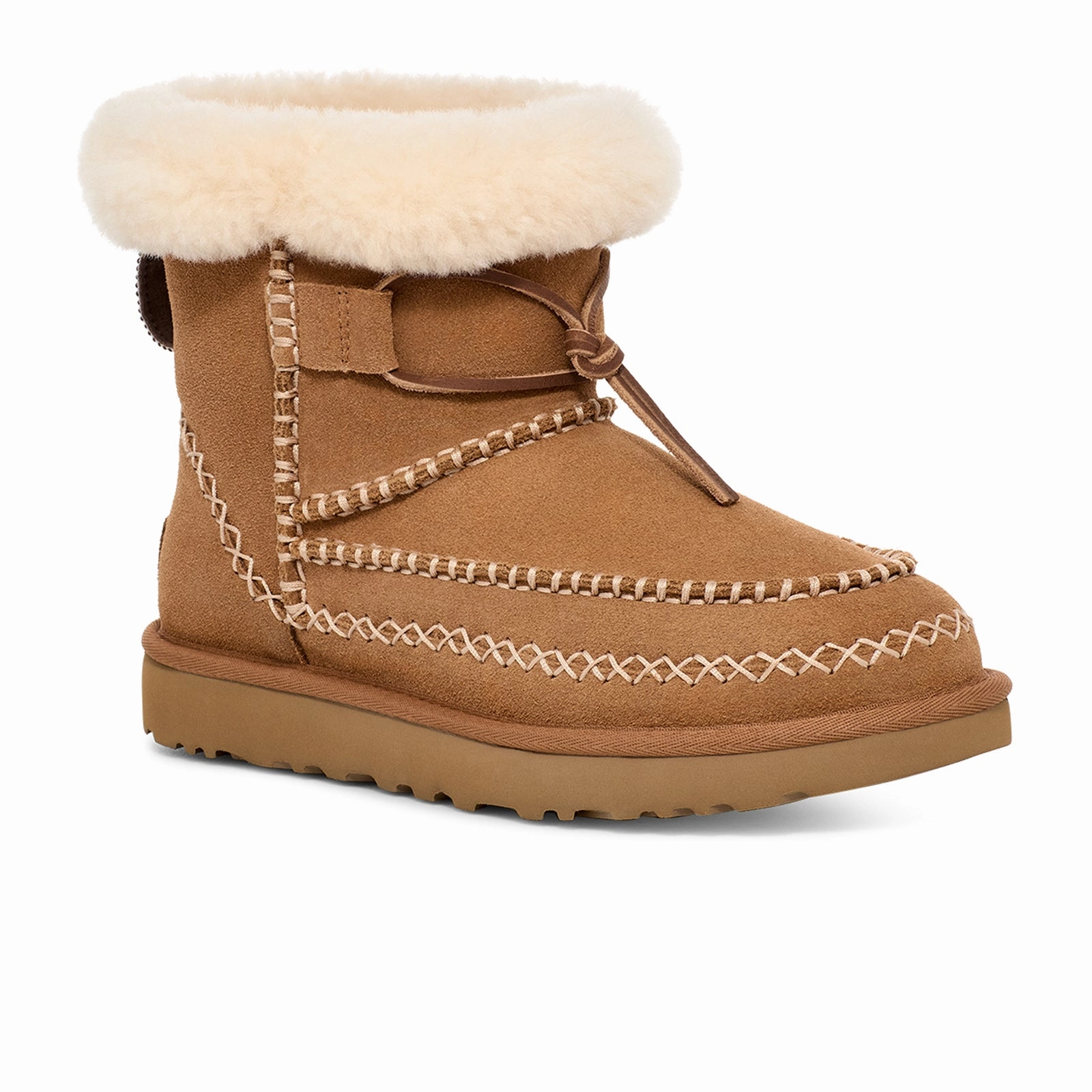 Metallic Accent Western Pattern UGG? Classic Mini Alpine Boot (Women) - Chestnut