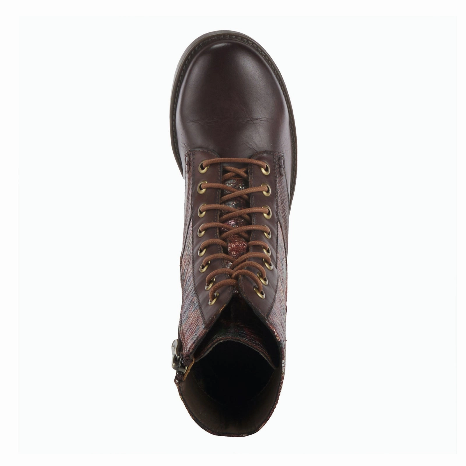L'Artiste Marty-Met Combat Boot (Women) - Brown Multi Leather Lining Reinforced Form Work Commute