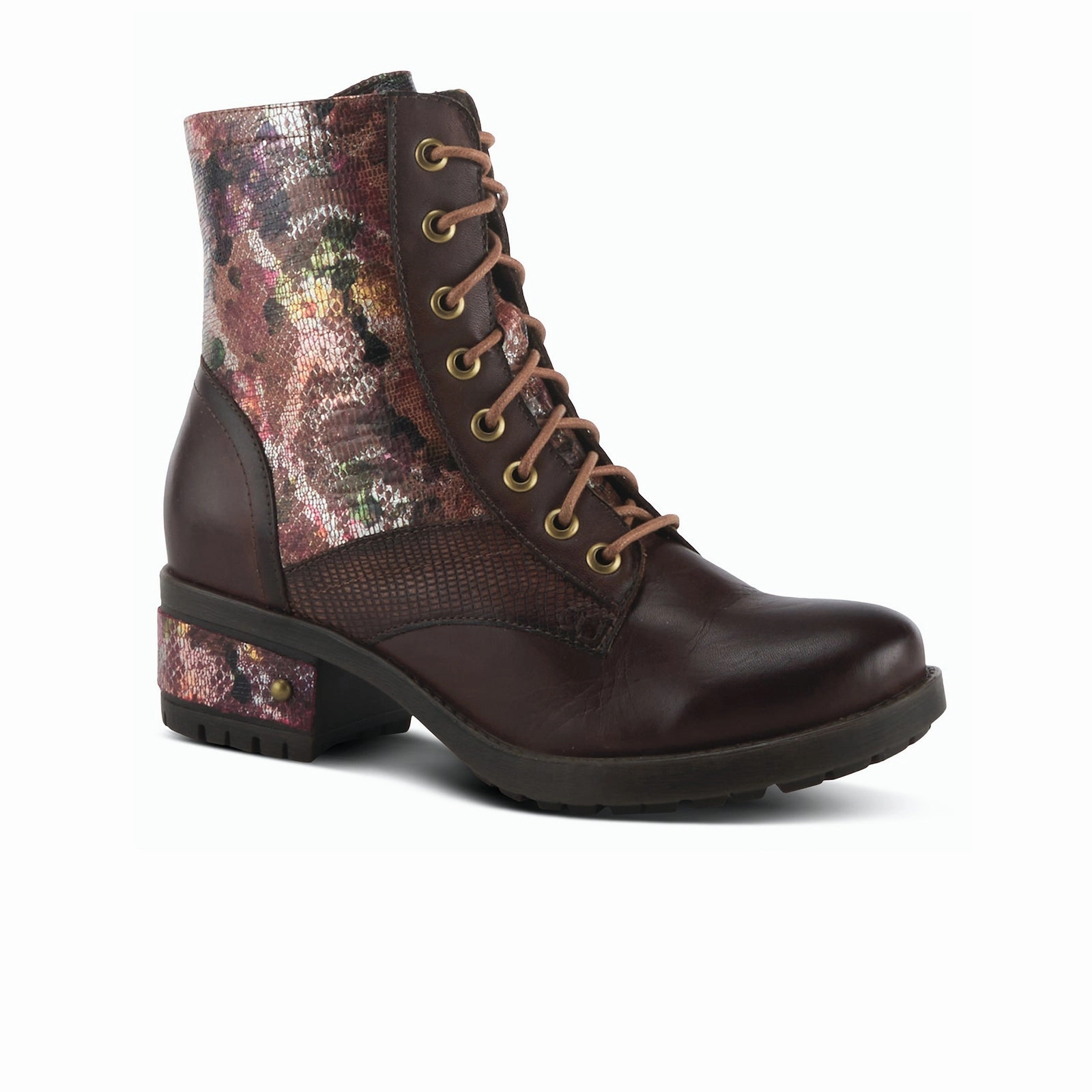 lightweight materials L'Artiste Marty-Met Combat Boot (Women) - Brown Multi