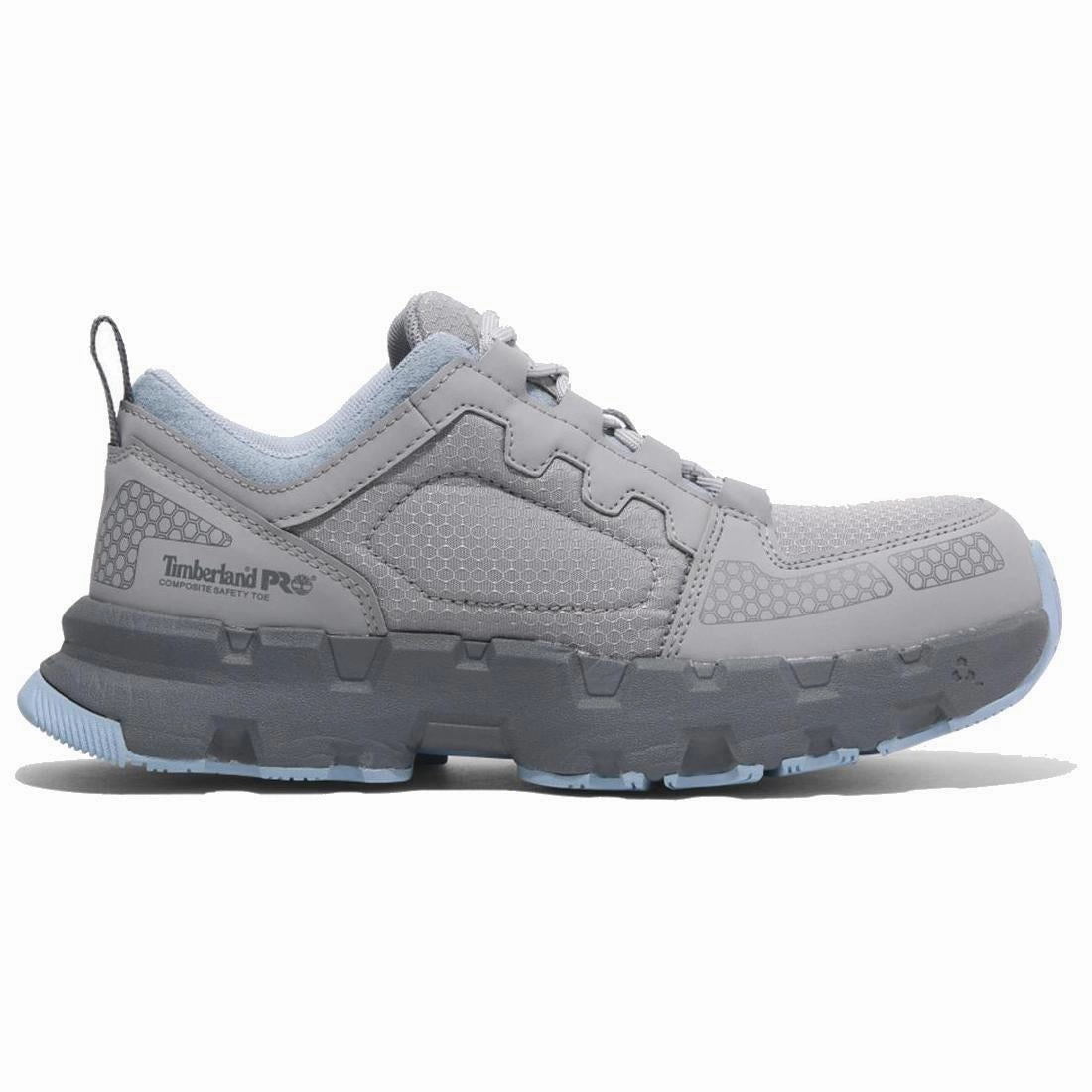 Flat Durable Rubber Women's Powertrain Ev Composite-Toe Work Shoe Gray