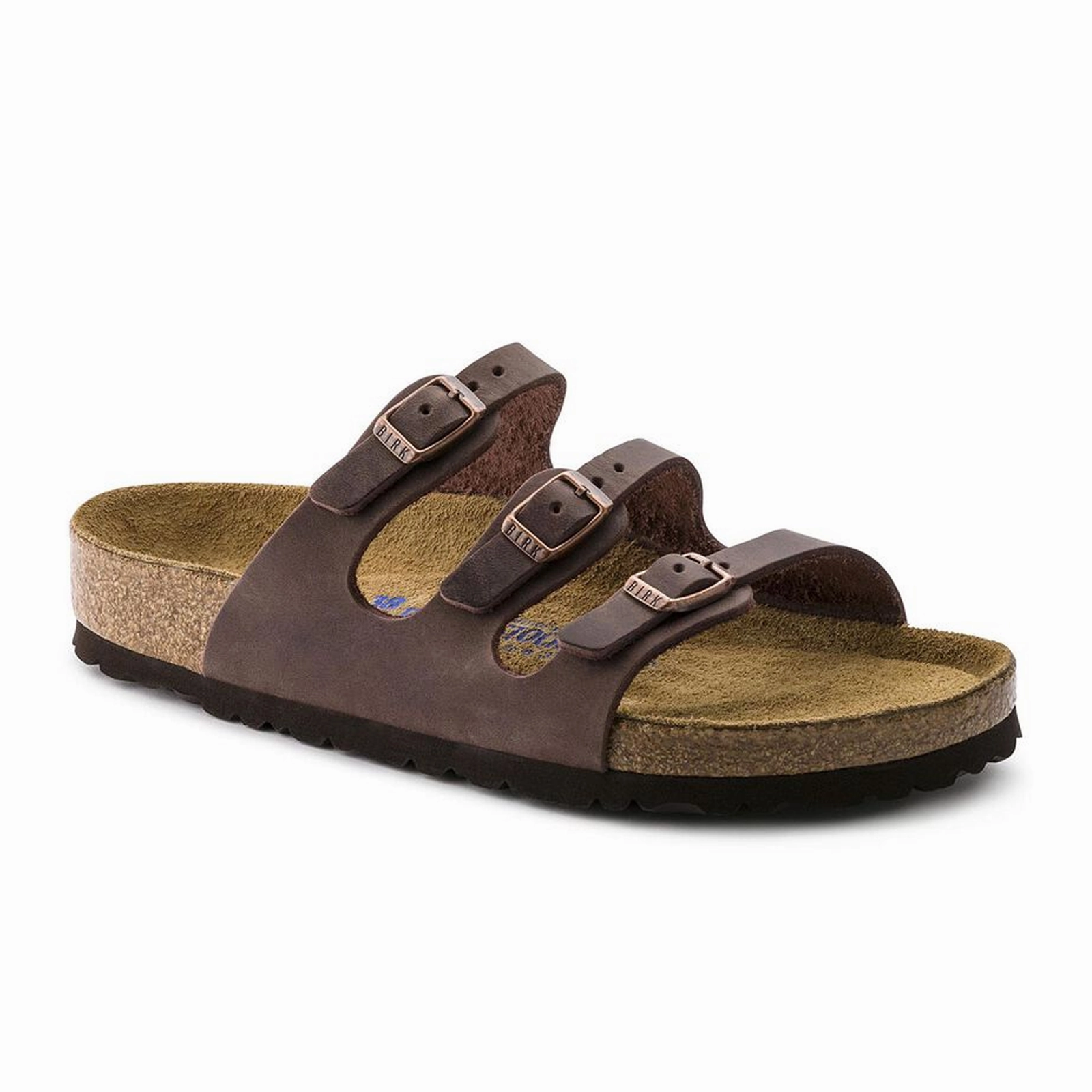 Birkenstock Florida Soft Footbed Slide Sandal (Women) - Habana Oiled Leather Sole Traction Airflow Ventilation