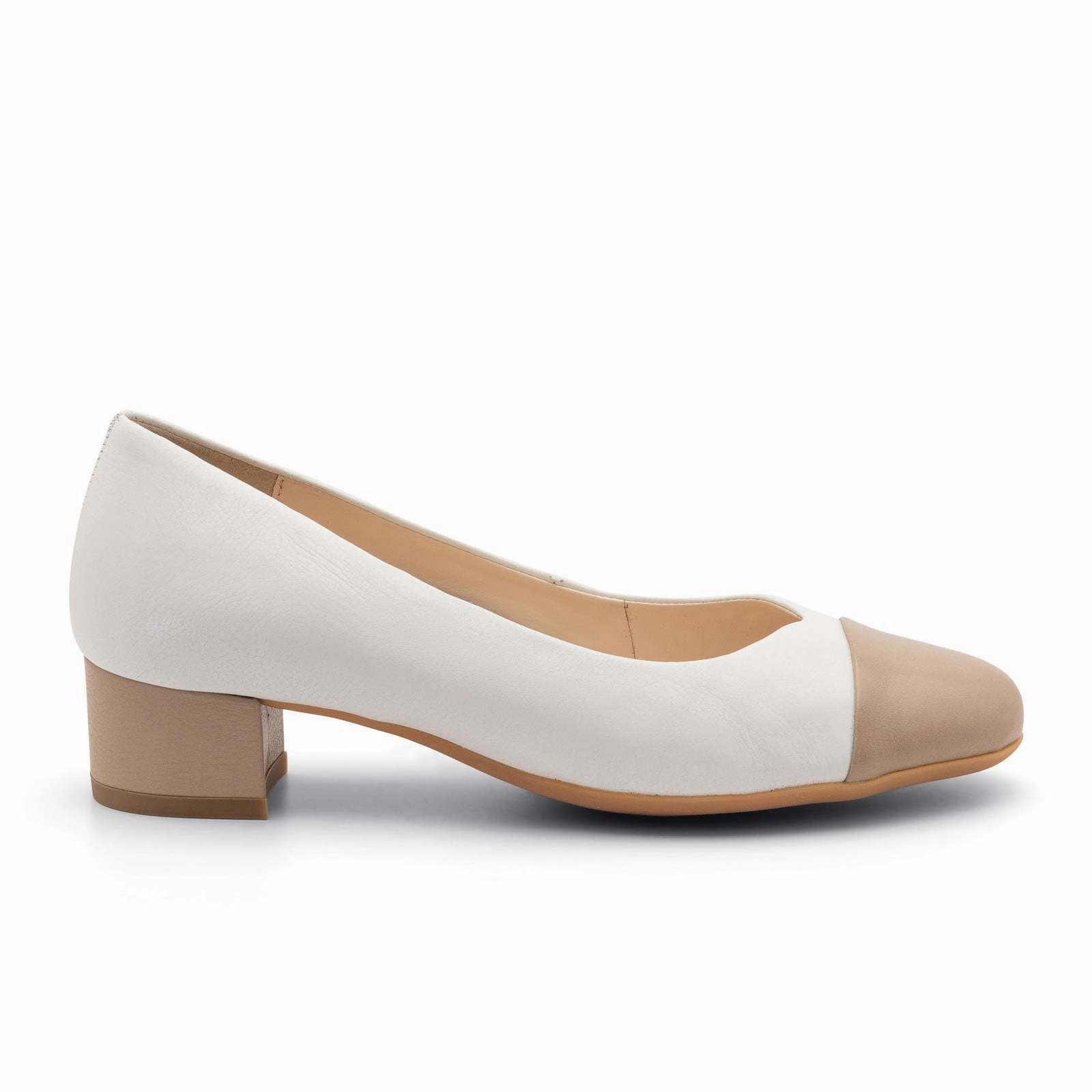 Ara Nanette Block Heel Pump (Women) - Sand/Cream Comfortable Slip-Ons Mesh Upper