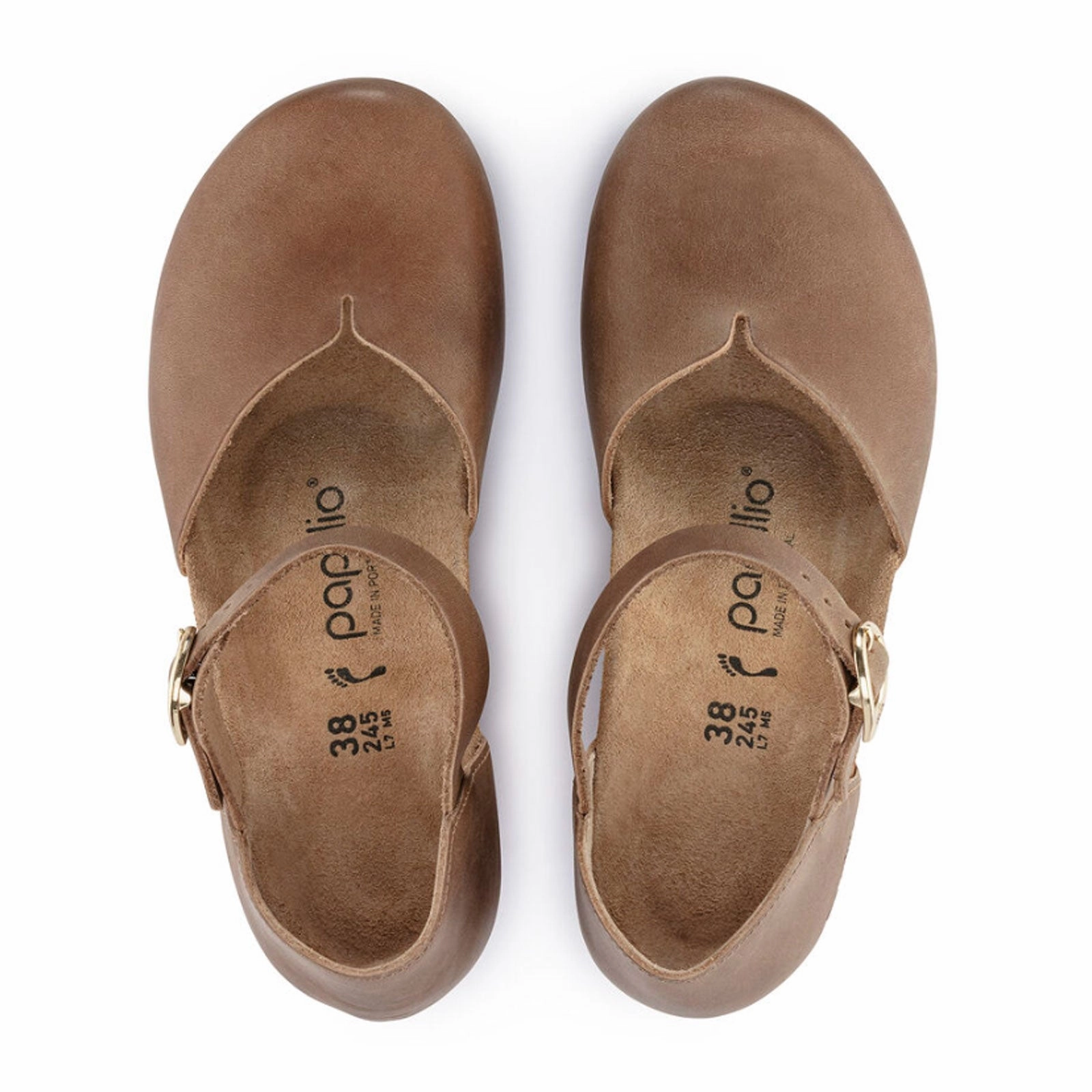 Birkenstock Mary Ring-Buckle Narrow Wedge Sandal (Women) - Cognac Oiled Leather Impact protection