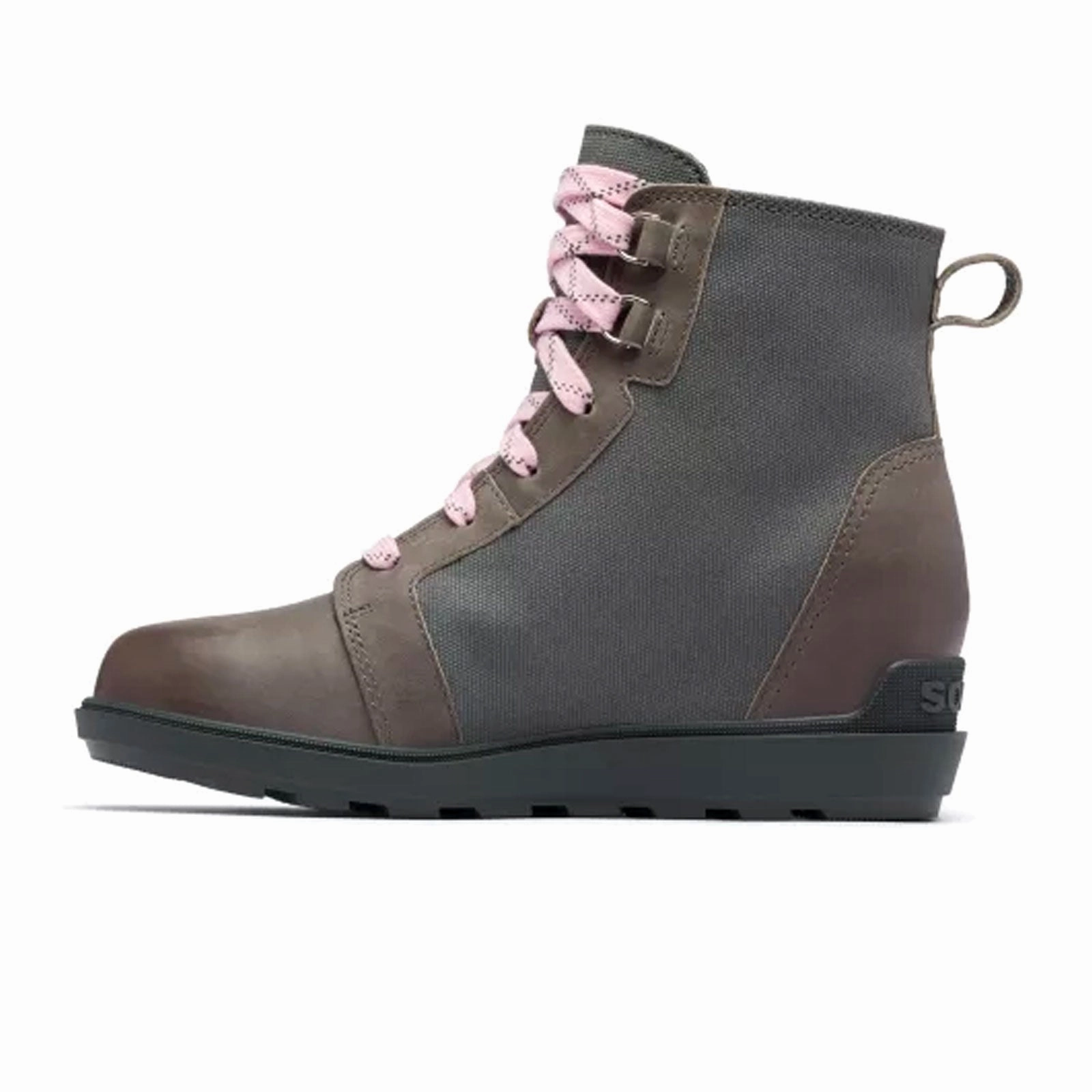 Bold Design Eco Material Rough Terrain Sorel Evie II NW Lace Wedge Ankle Boot (Women) - Quarry/Grill