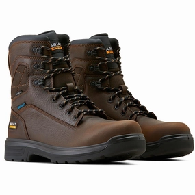 Formal Look Turbo 8 inch Carbon-Toe Waterproof Work Boot Rich Brown