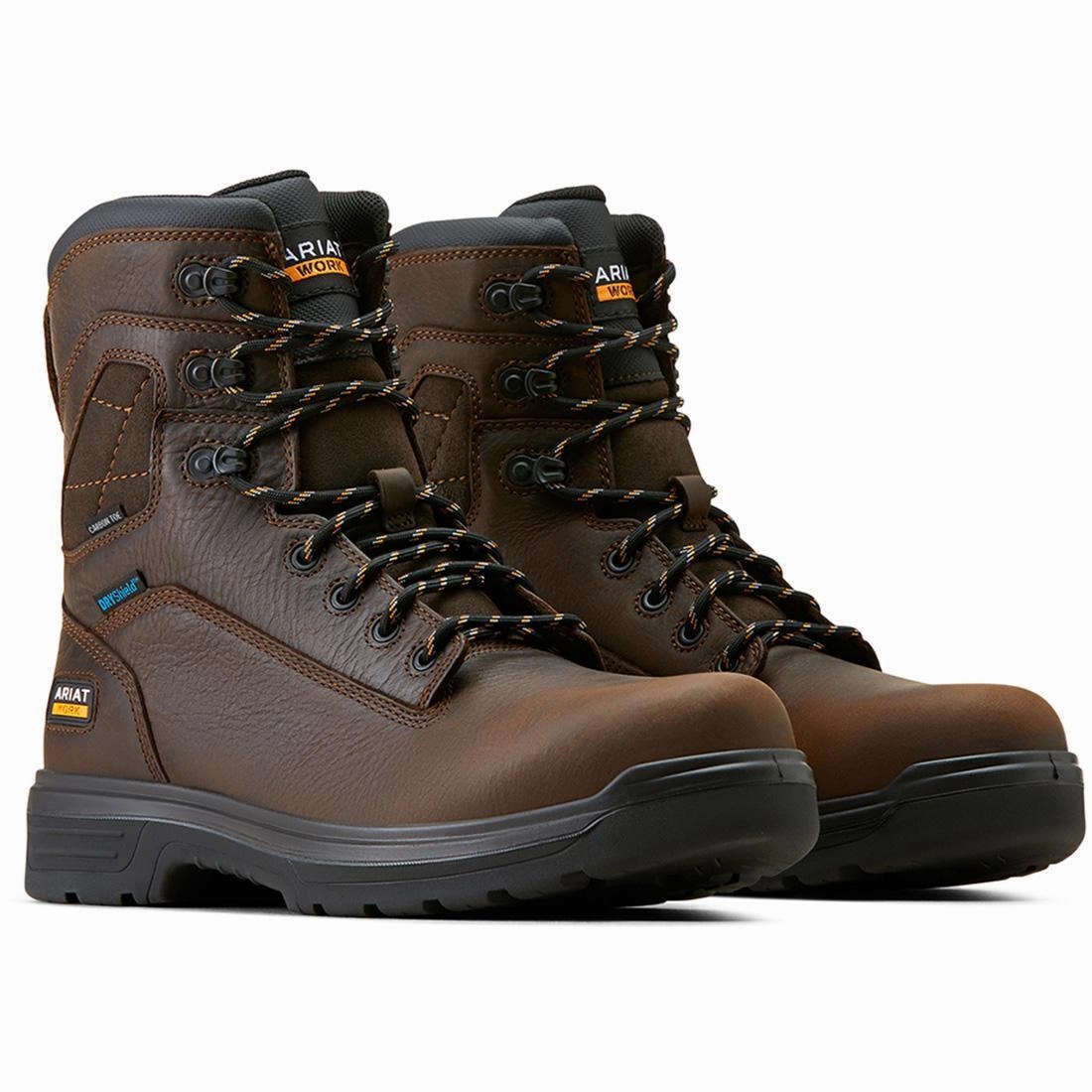Perfect Fit Hydrophobic Coating Treatment Turbo 8 inch Carbon-Toe Waterproof Work Boot Rich Brown