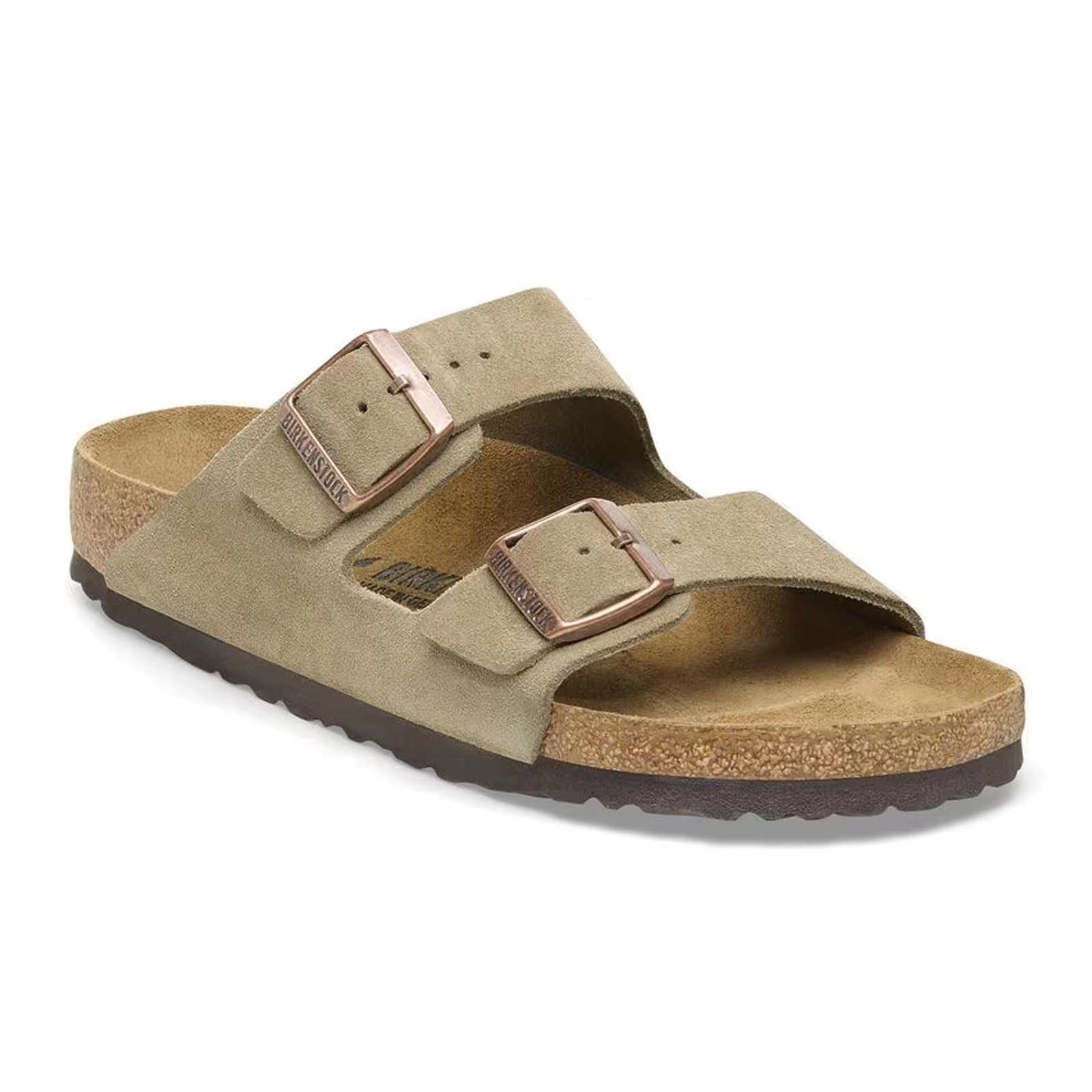 Rugged Traction Birkenstock Arizona Slide Sandal (Unisex) - Taupe Suede