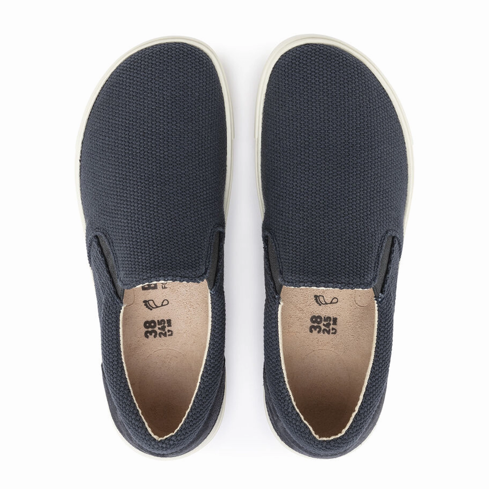 Birkenstock Oswego Slip On Sneaker (Women) - Midnight Canvas Toe Post Weather Resistant Material