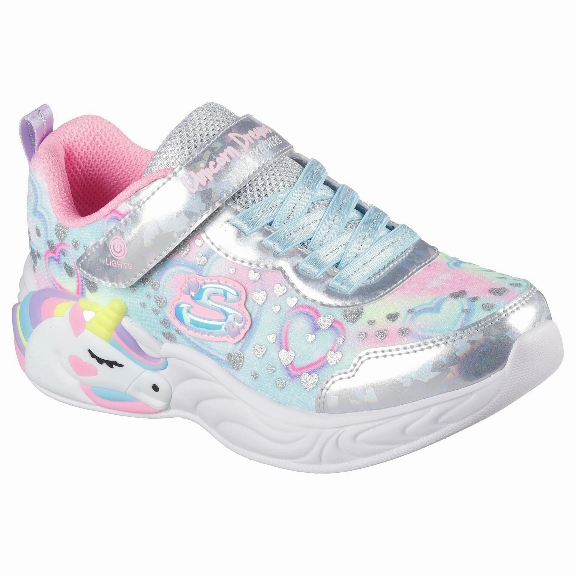 least stylish Non Binding Collar SKECHERS S-LIGHTS: UNICORN DREAMS-HEART SPARKLES KIDS'