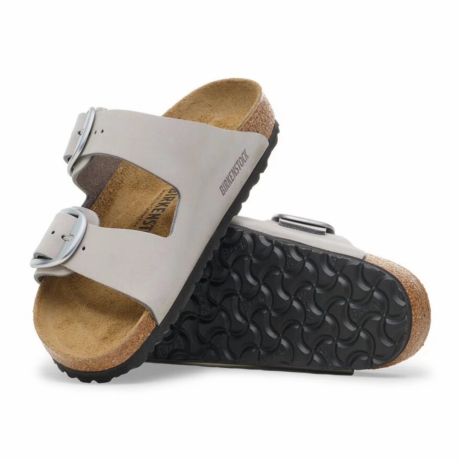 Chic Travel Flats Birkenstock Arizona Big Buckle Slide Sandal (Women) - Stone Coin Nubuck