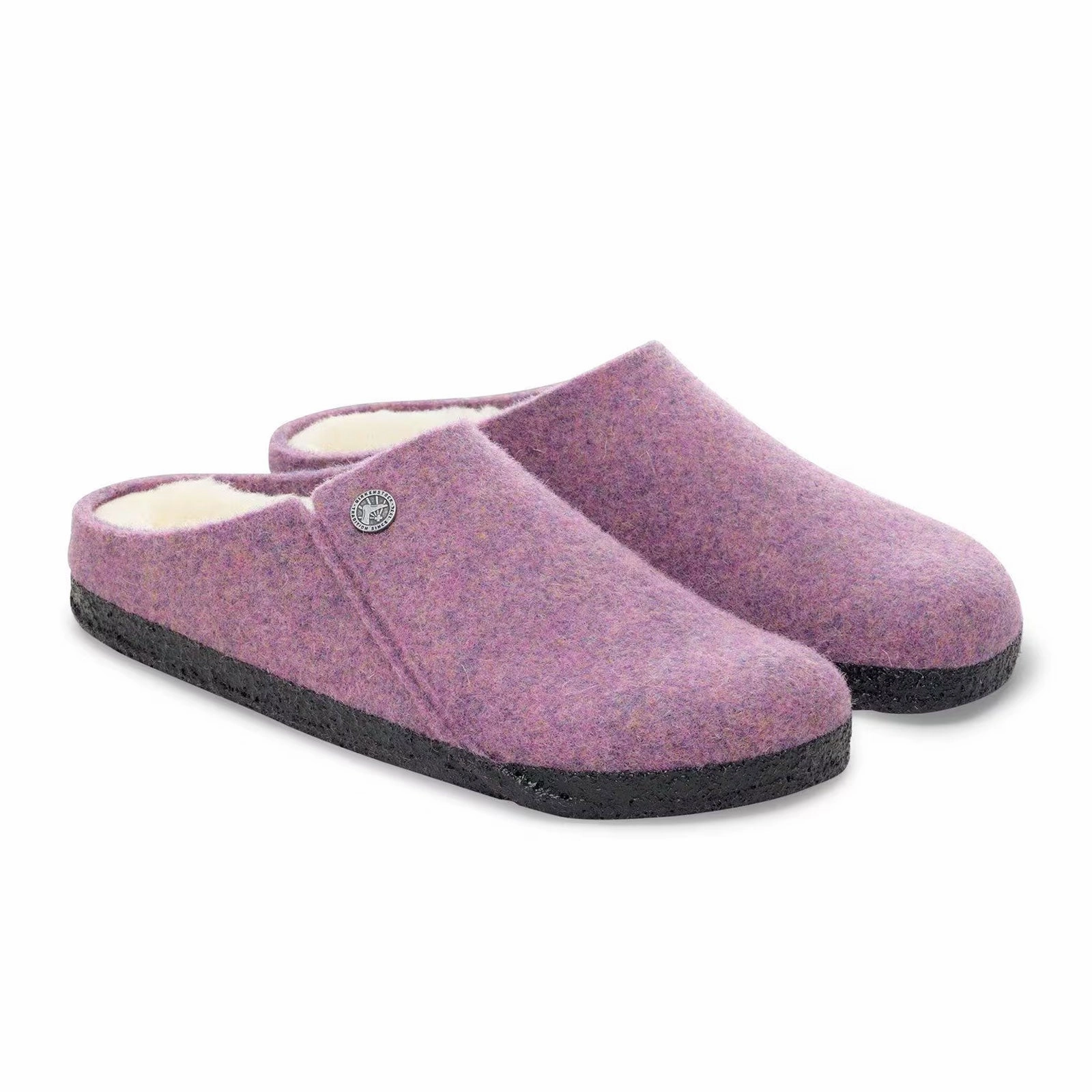 Birkenstock Zermatt Shearling Slipper (Women) - Mauve Wool/Natural Shearling Elegant Summer Footwear Effortless Comfort
