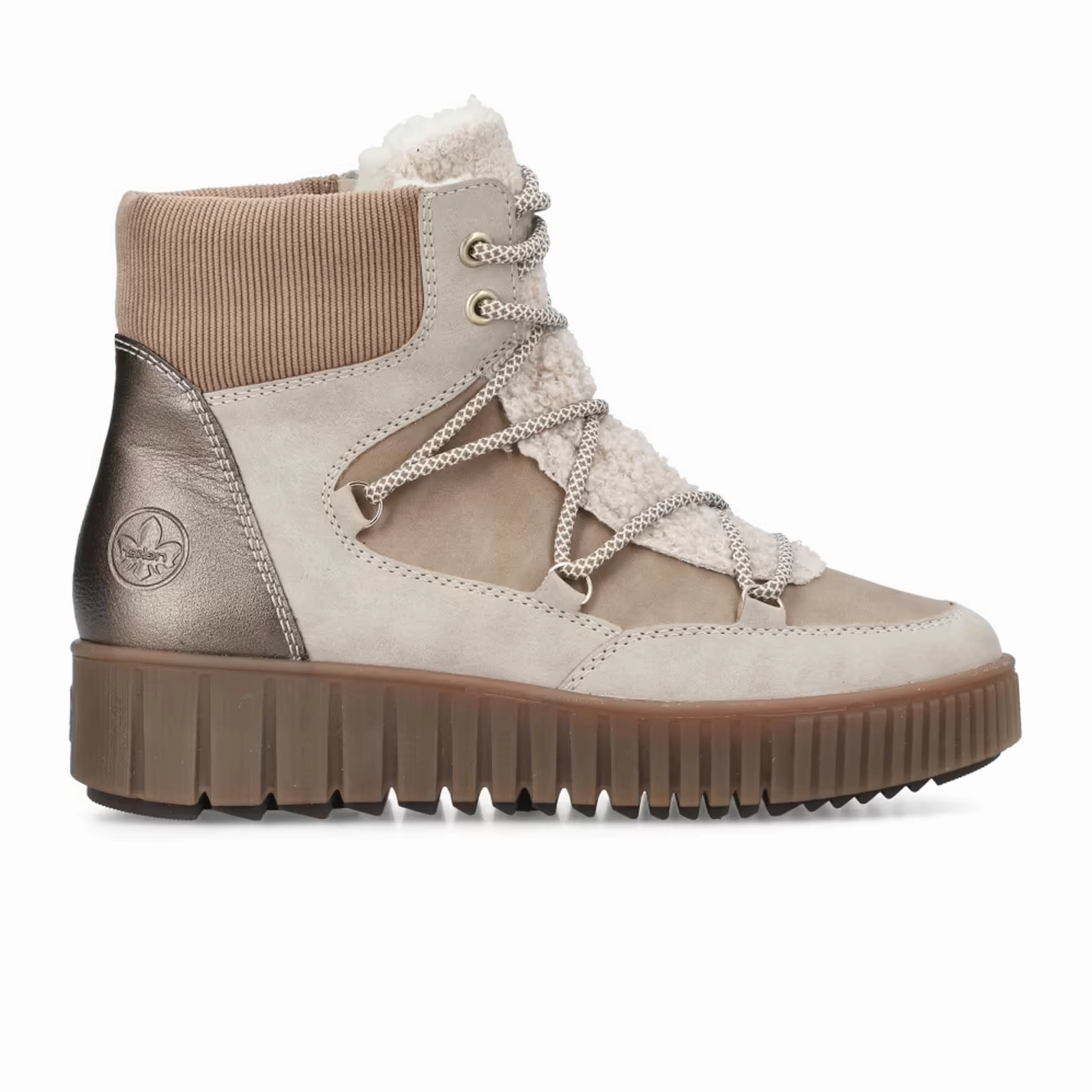 Rieker Y6120 Trudie Boot (Women) - Champignon/Camel/Beige Stylish Footwear work use