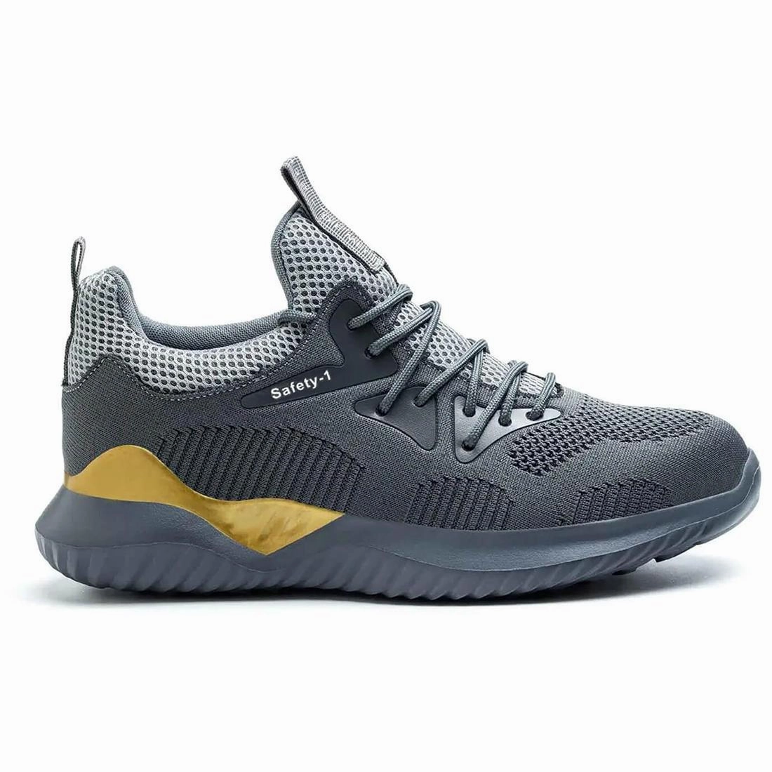work - style Steel Toe Athletic Mid Safety Boot Gray G307