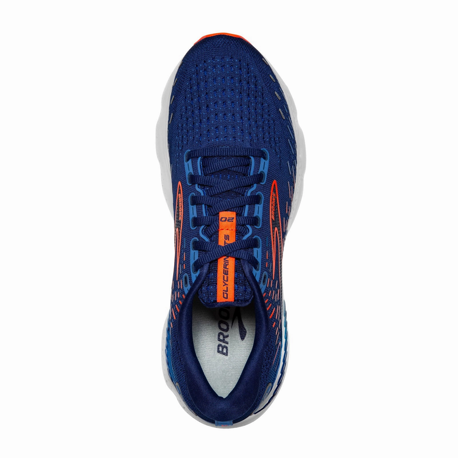 High Rebond Foam Brooks Glycerin GTS 20 Running Shoe (Men) - Blue Depths/Palace Blue/Orange