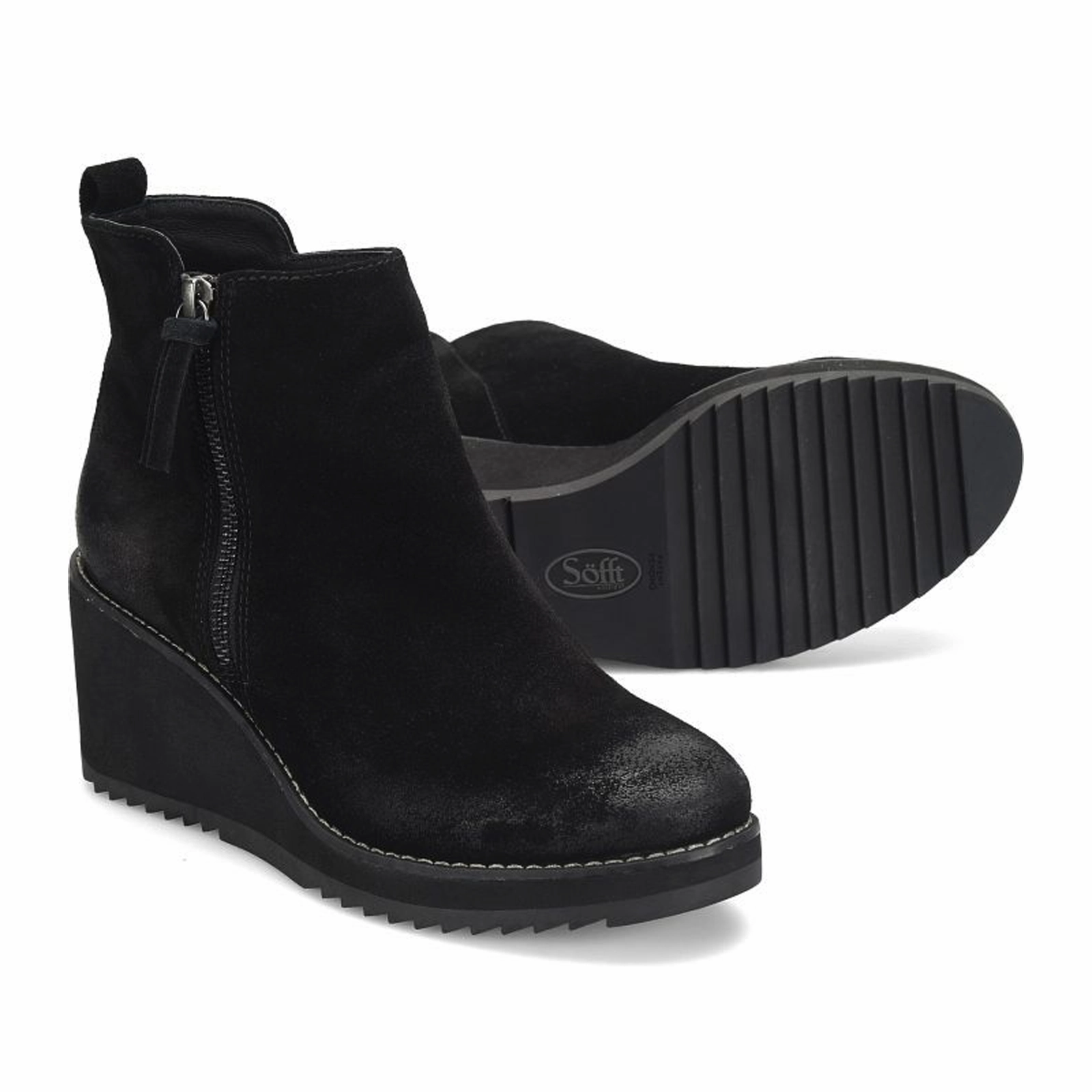 Minimal Build Sofft Emeline Wedge Boot (Women) - Black