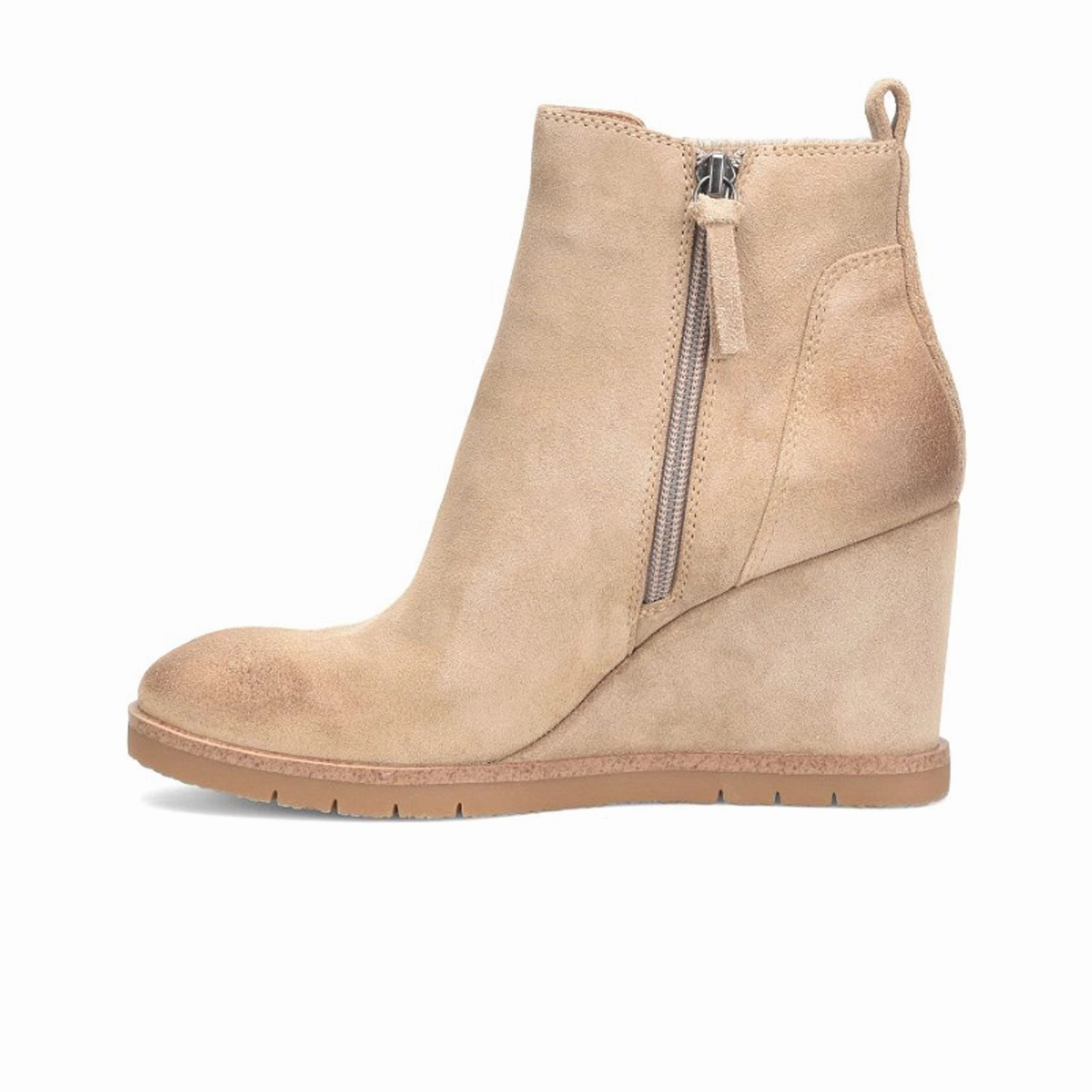 Wide Cut Anti Bacterial Sofft Monica Chelsea Wedge Boot (Women) - Barley Suede