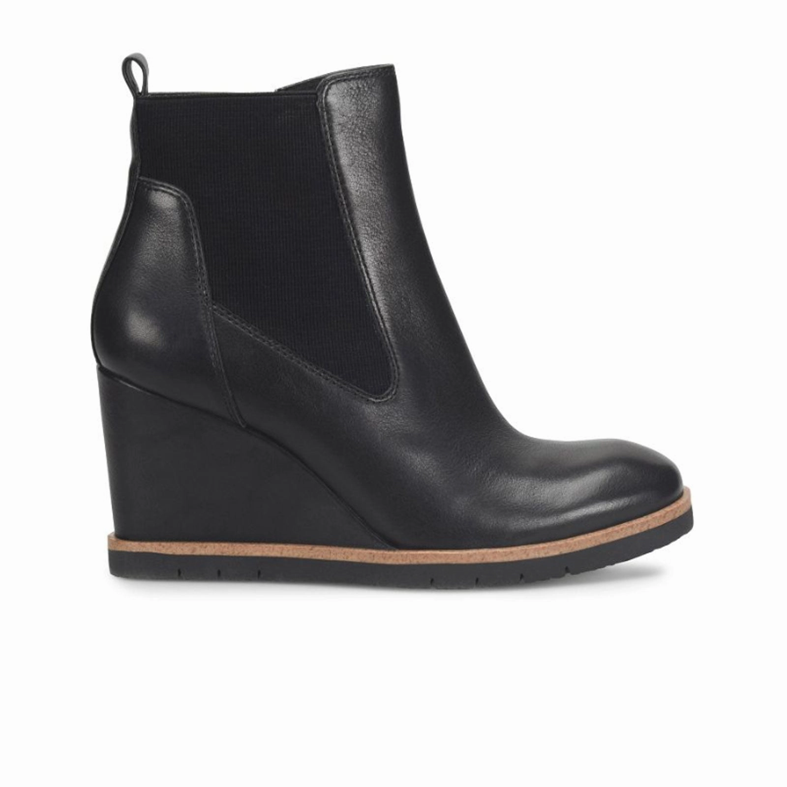 Crisp Finish Sofft Monica Chelsea Wedge Boot (Women) - Black