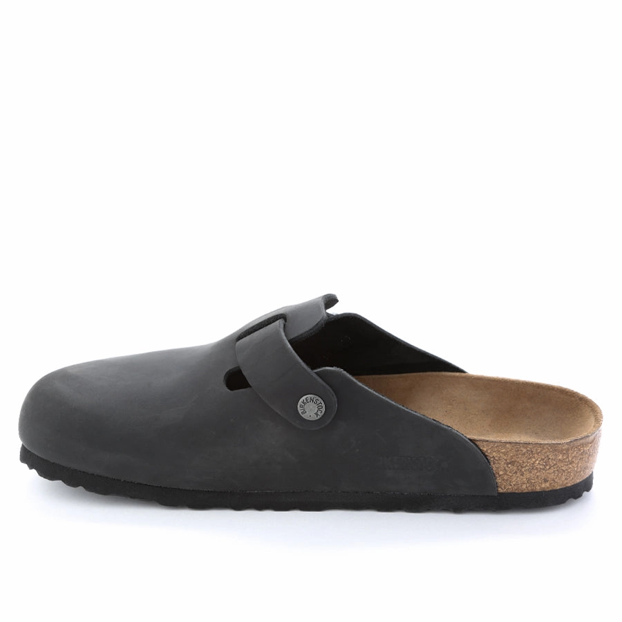 Water Friendly Design Arch Stabilizing BOSTON CLOG - BLACK - OIL LEATHER