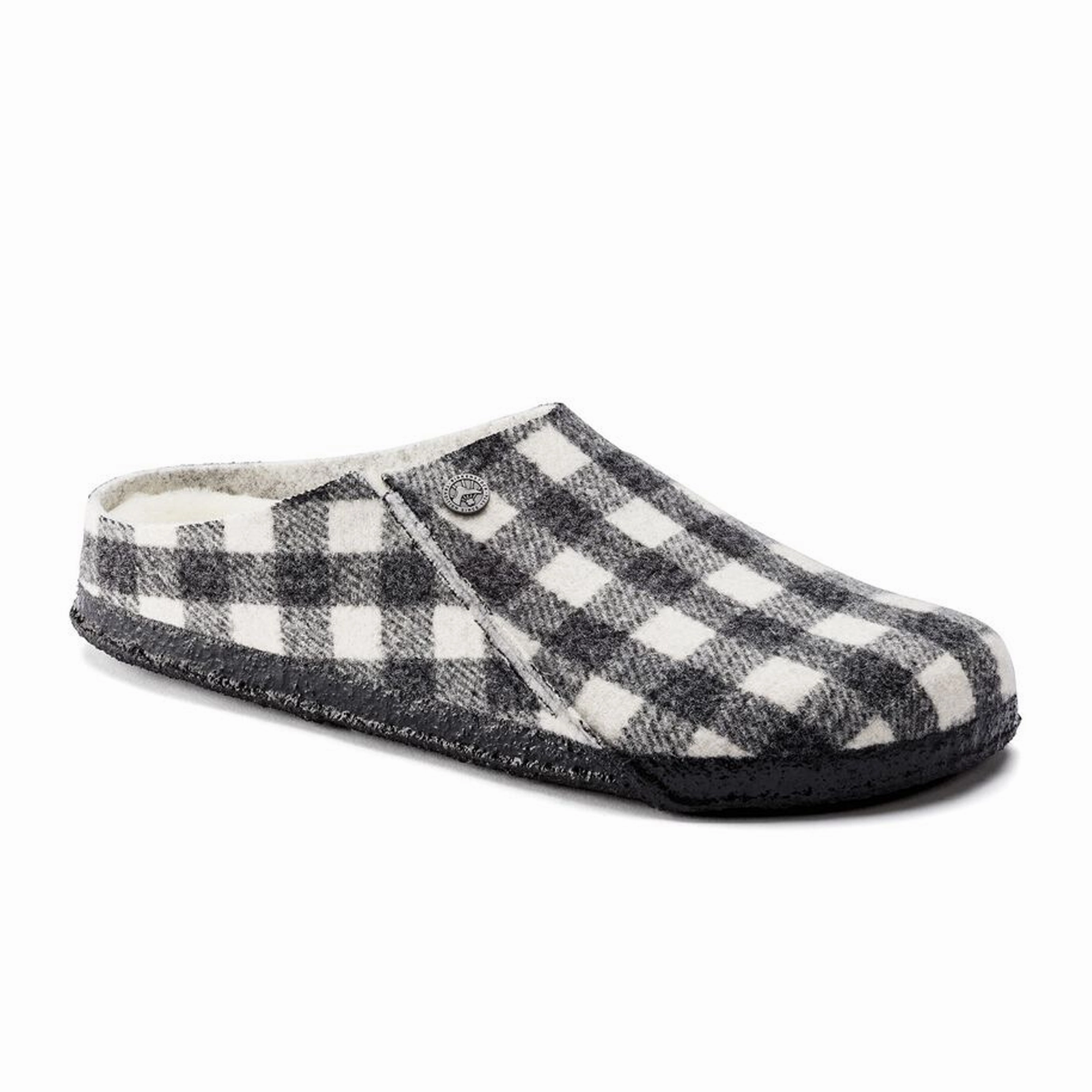 Birkenstock Zermatt Narrow Slipper (Women) - White Plaid Wool/Natural Shearling Arch Ease No Pressure