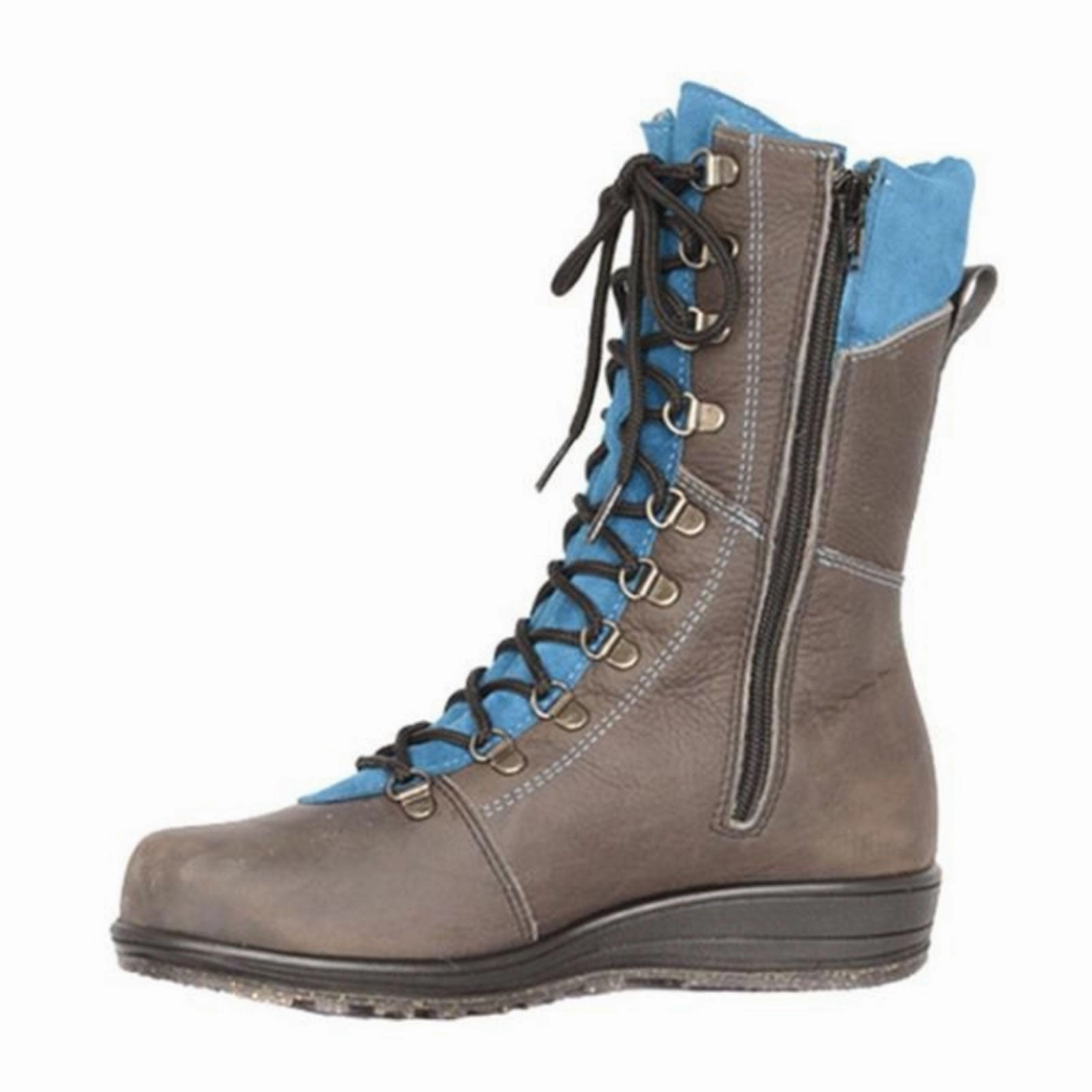Martino Banff Mid Winter Boot (Women) - Grey/Aqua Strong Laces Grippy Outsole Mountain Hike