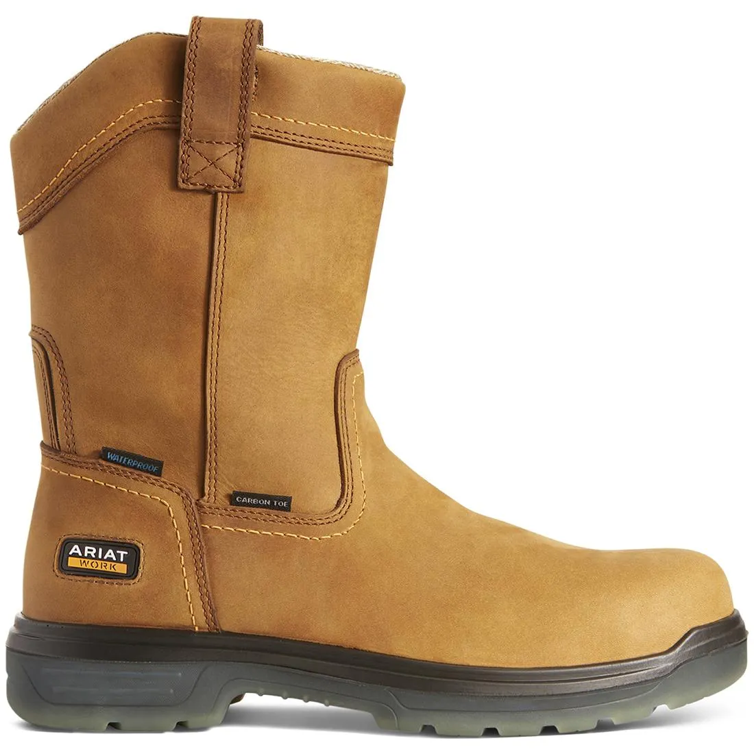 Turbo Carbon-Toe Waterproof Pull-On Work Boot Aged Bark Anti Slip Sole