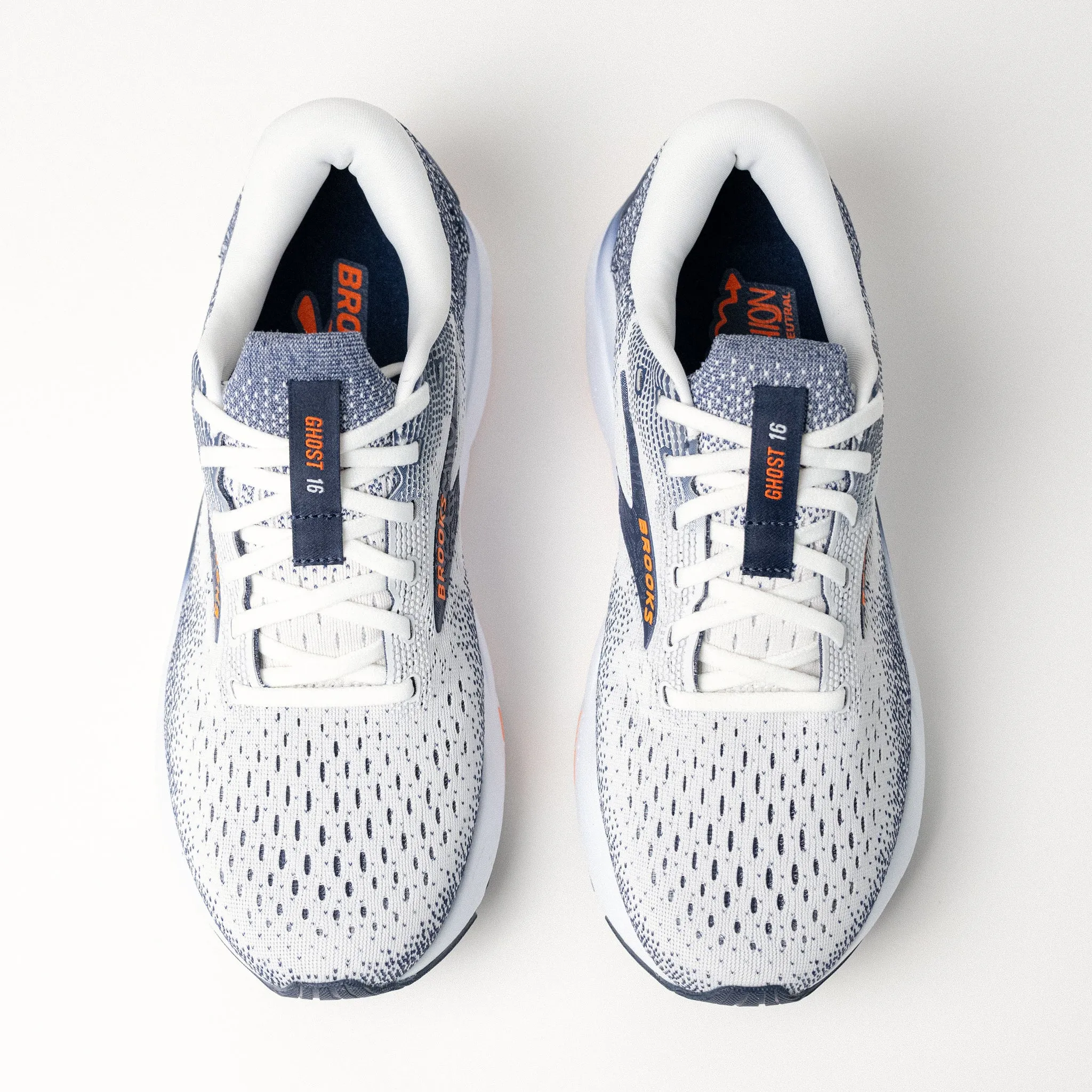 MEN'S GHOST 16 - WHITE - MESH Elastic laces Friction Reduction Design