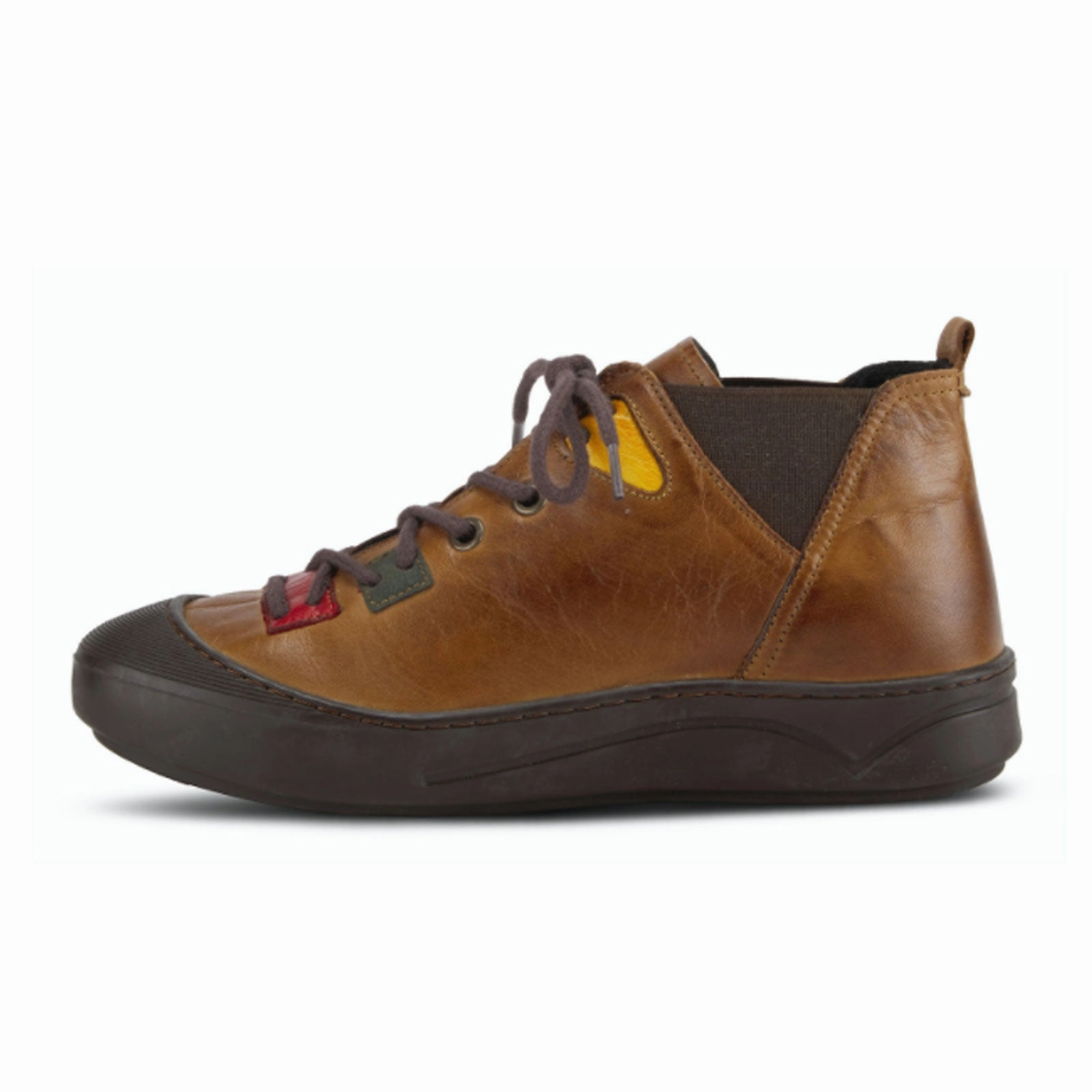 Grippy Outsole Trail Exploration Spring Step Cherly Ankle Boot (Women) - Camel Multi Leather