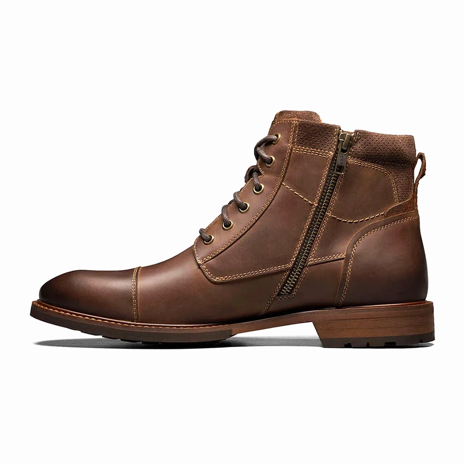 Cold Weather Florsheim Lodge Cap Toe Lace Up Boot (Men) - Brown Crazy Horse