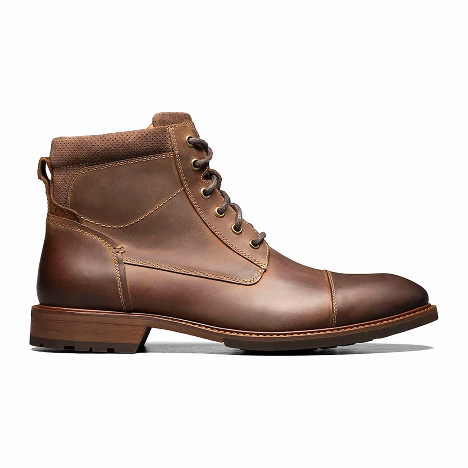 Florsheim Lodge Cap Toe Lace Up Boot (Men) - Brown Crazy Horse Anti   Slip Sole