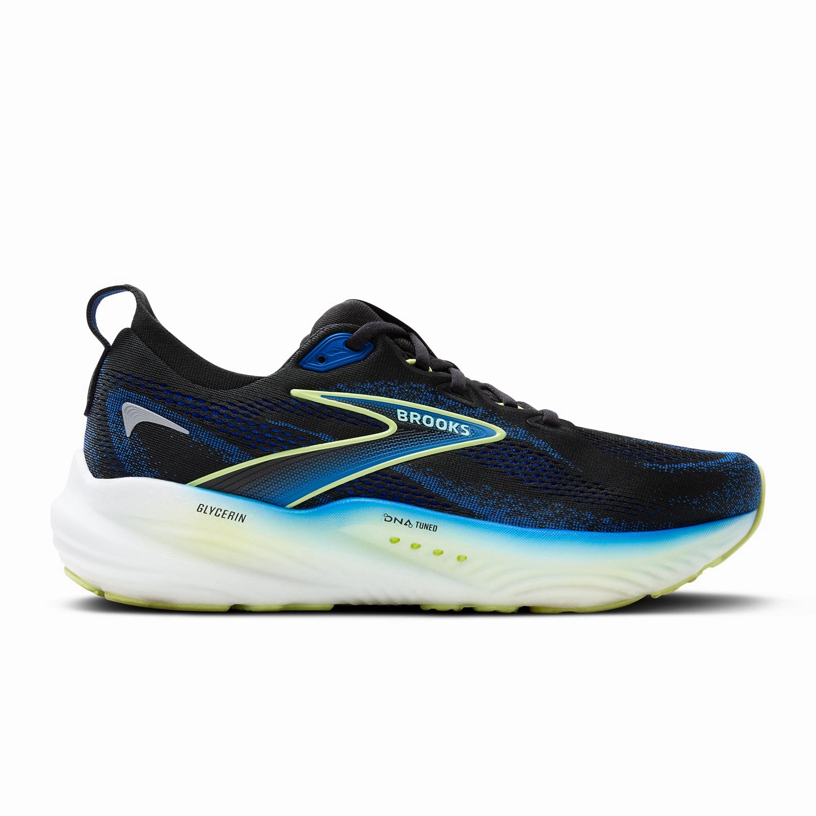 Stylish Footwear Outdoor Essential Brooks Glycerin 22 Running Shoe (Men) - Black/Cobalt/Neo Yellow