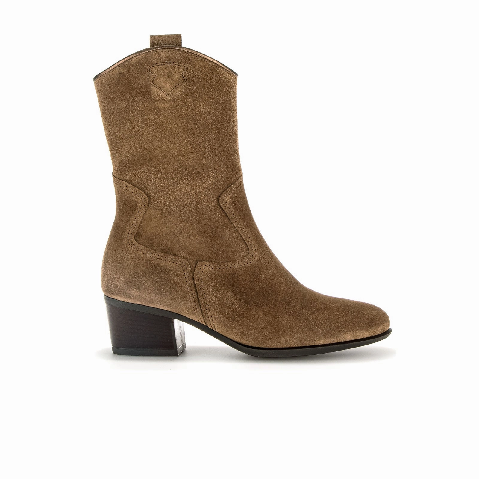 Gabor 681 Veda Mid Western Boot (Women) - Farro Metallic Suede Easy Fit