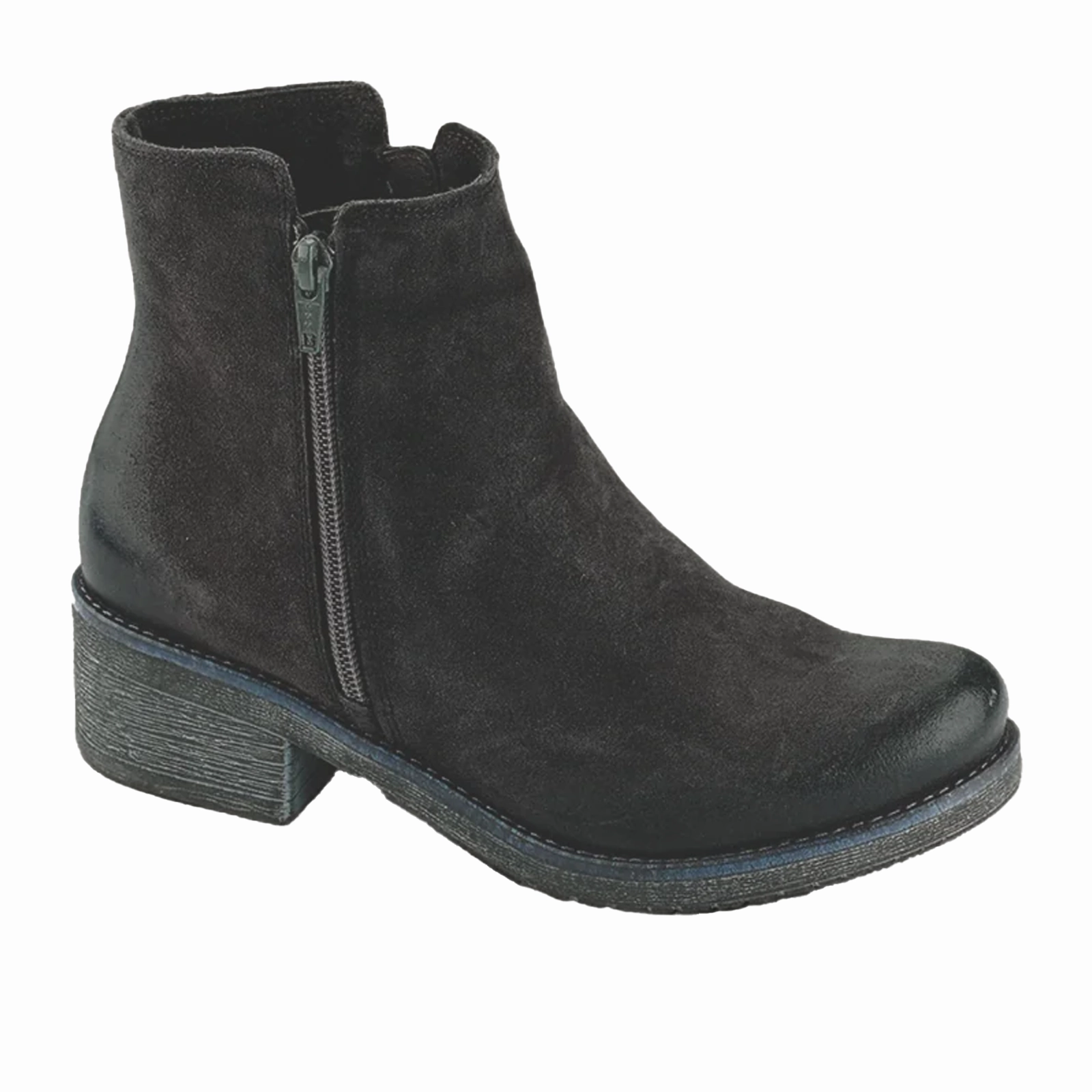 Naot Wander Zip Ankle Boot (Women) - Oily Midnight Suede Middle-Aged Man ZipUp