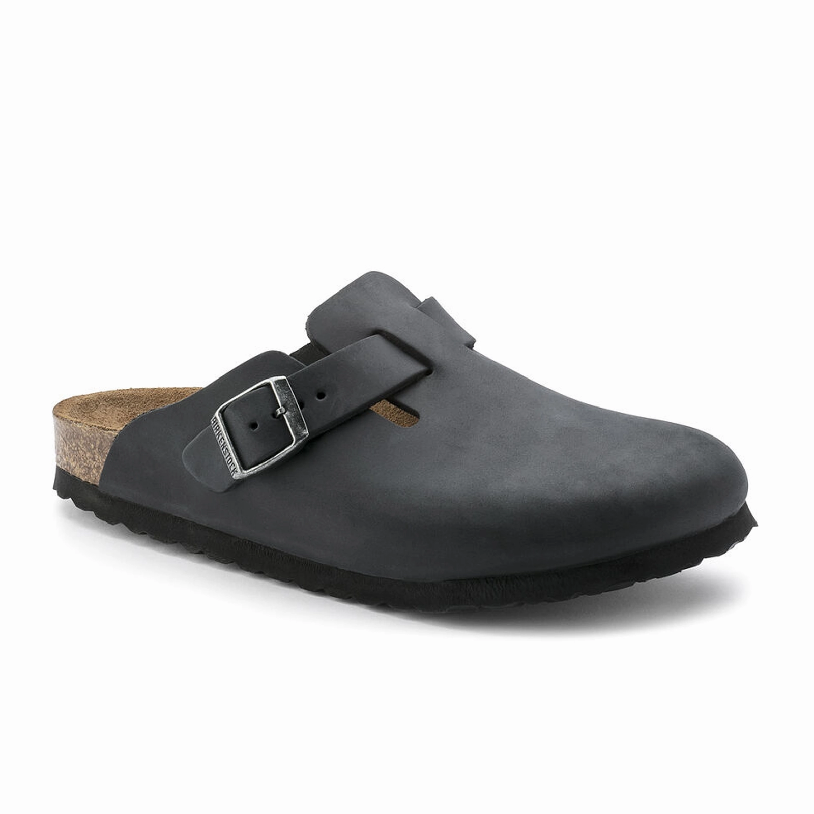 Pressure Relief Birkenstock Boston Clog (Unisex) - Black Oiled Leather