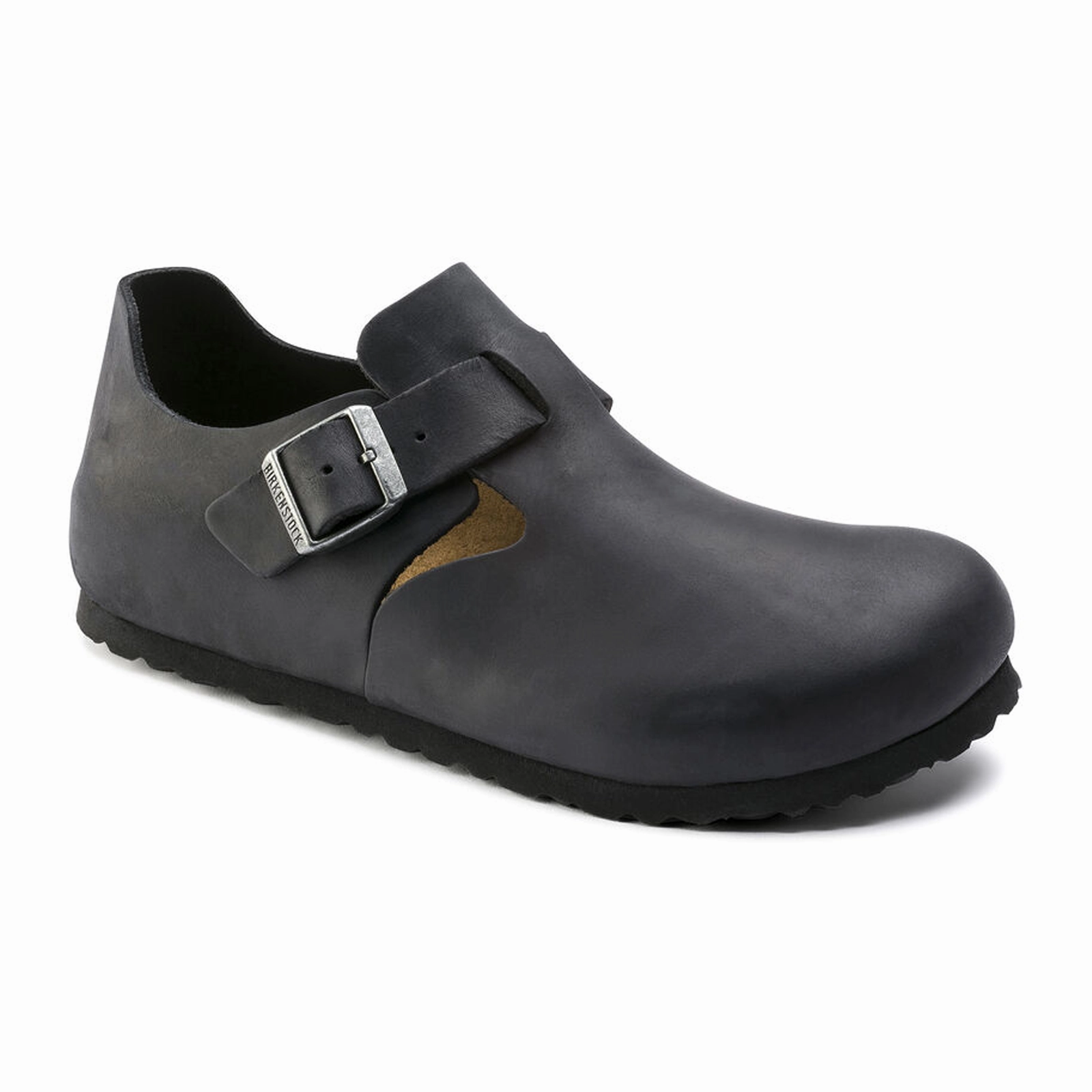 Birkenstock London Clog (Unisex) - Black Oiled Leather suede upper