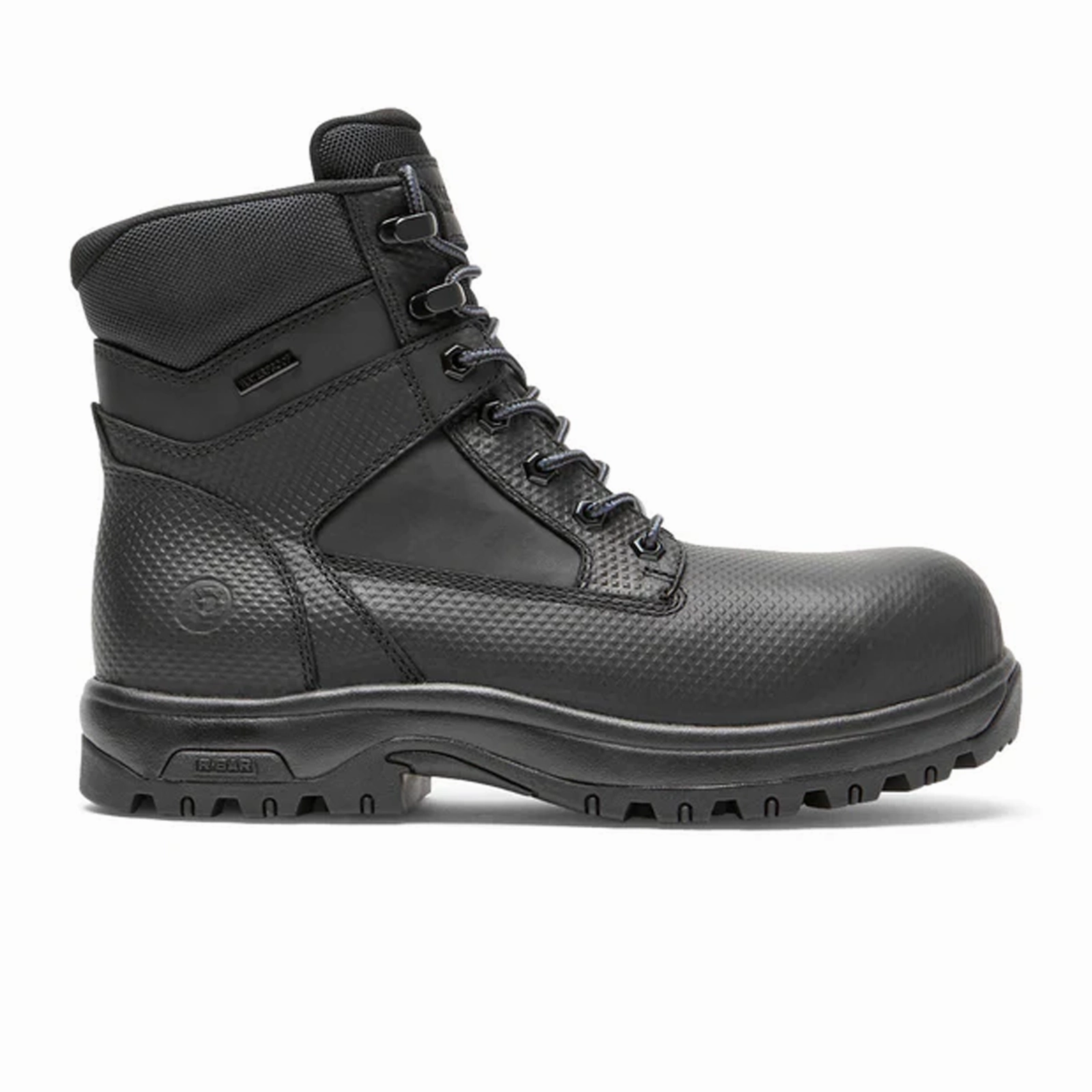 Dunham 8000 Works 6" Safety Boot (Men) - Black Textured Leather Comfort Flex No Tie